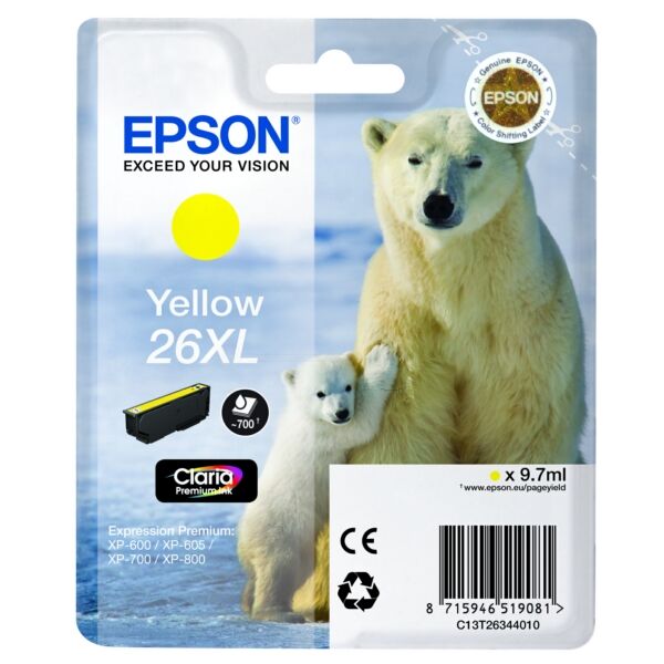 Original Tintenpatrone Epson 26XL Yellow