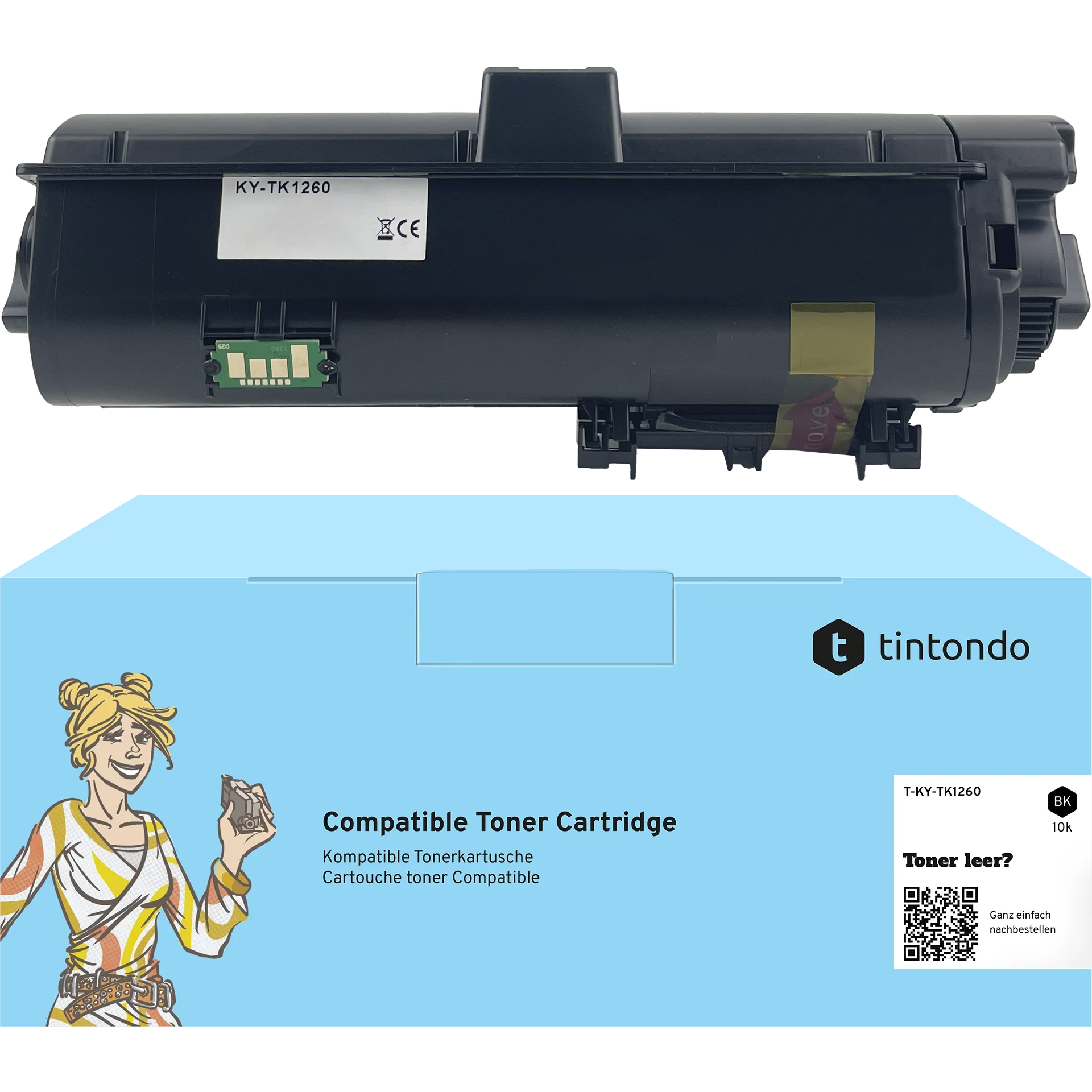 Toner, kompatibel zu Kyocera TK-1260 Black ~ 10.000 Seiten – passend für Kyocera ECOSYS PA4000wx, PA4000x, PA4000wx Plus
