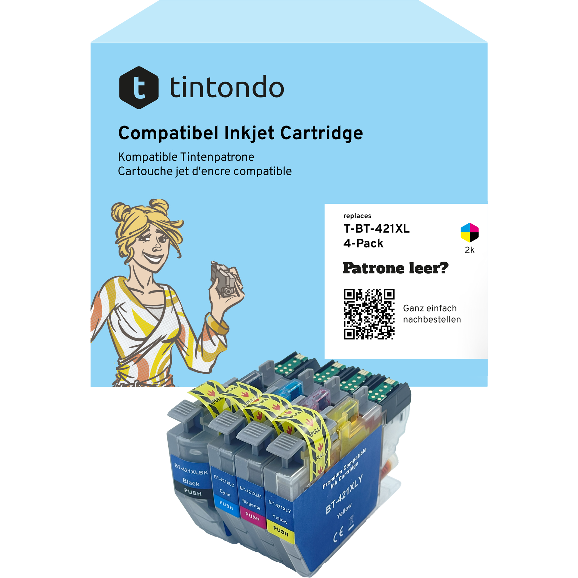 Tintenpatronen, kompatibel zu Brother LC-421XL CMYK Multipack – passend für Brother DCP-J1050DW, MFC-J1010DW, MFC-J1012DW Tintenpatronen, kompatibel zu Brother LC-421XL CMYK Multipack – passend für Brother DCP-J1050DW, MFC-J1010DW, MFC-J1012DW