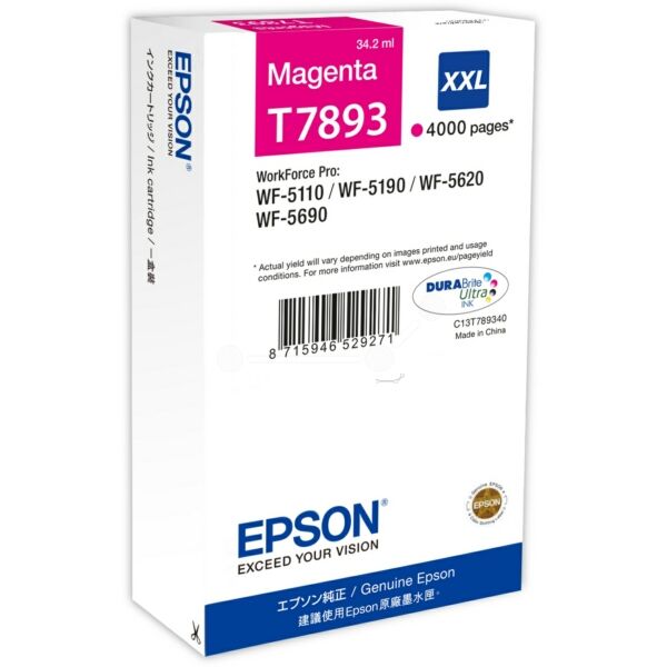 Original Tintenpatrone Epson T7893XXL Magenta