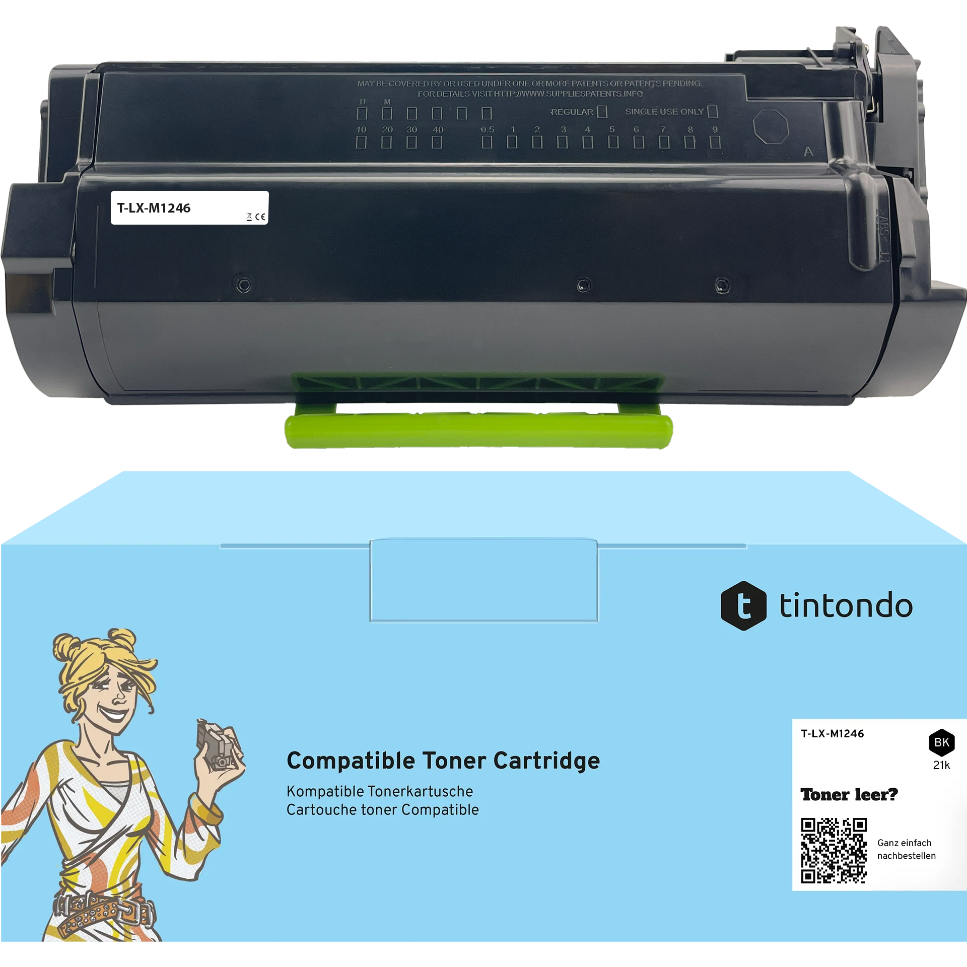 Toner kompatibel für Lexmark 24B6889 Schwarz