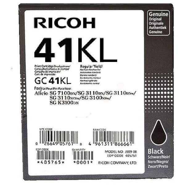 Original Gelkartusche Ricoh GC-41KL Black