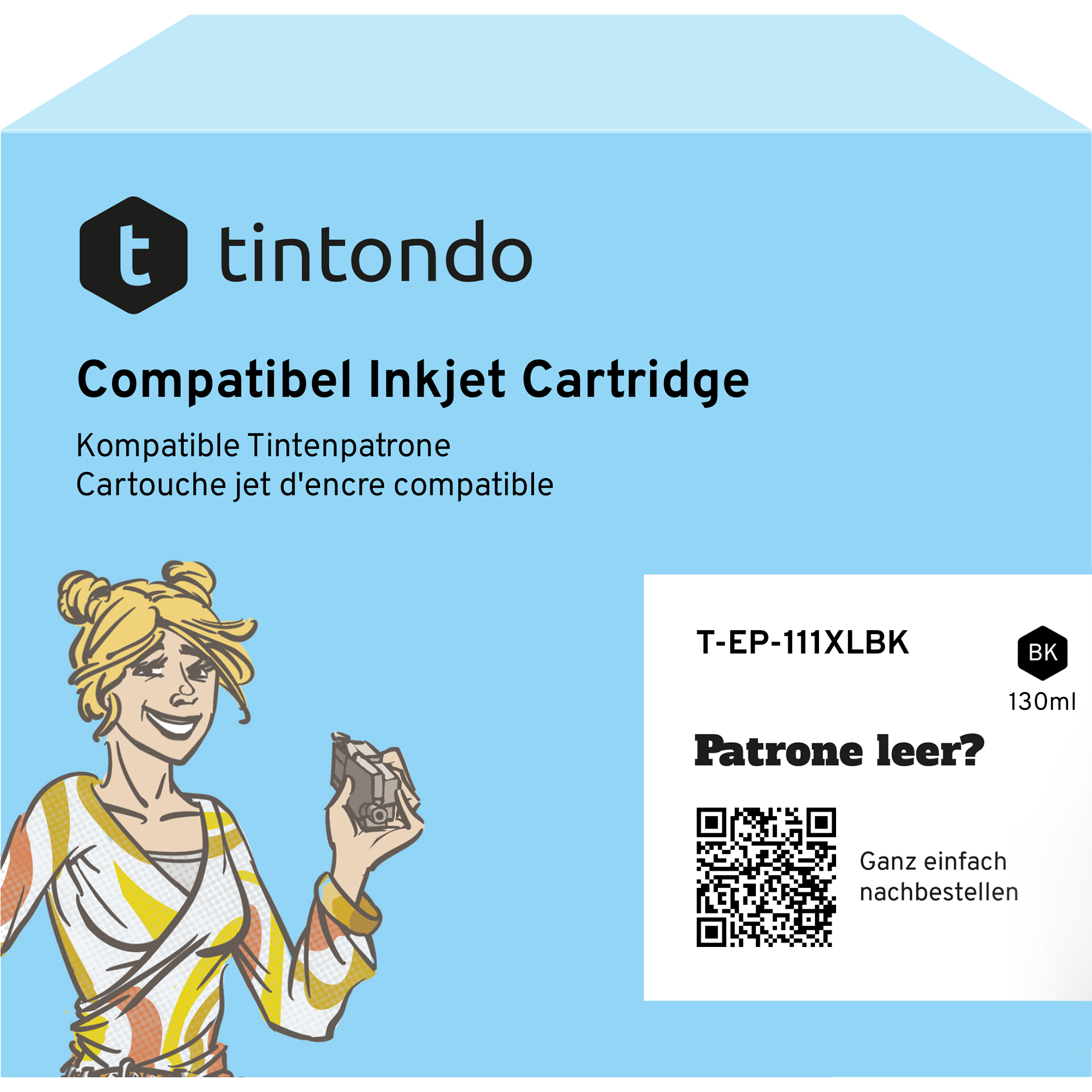 Tintenflasche, kompatibel zu Epson 111XL Black 130 ml