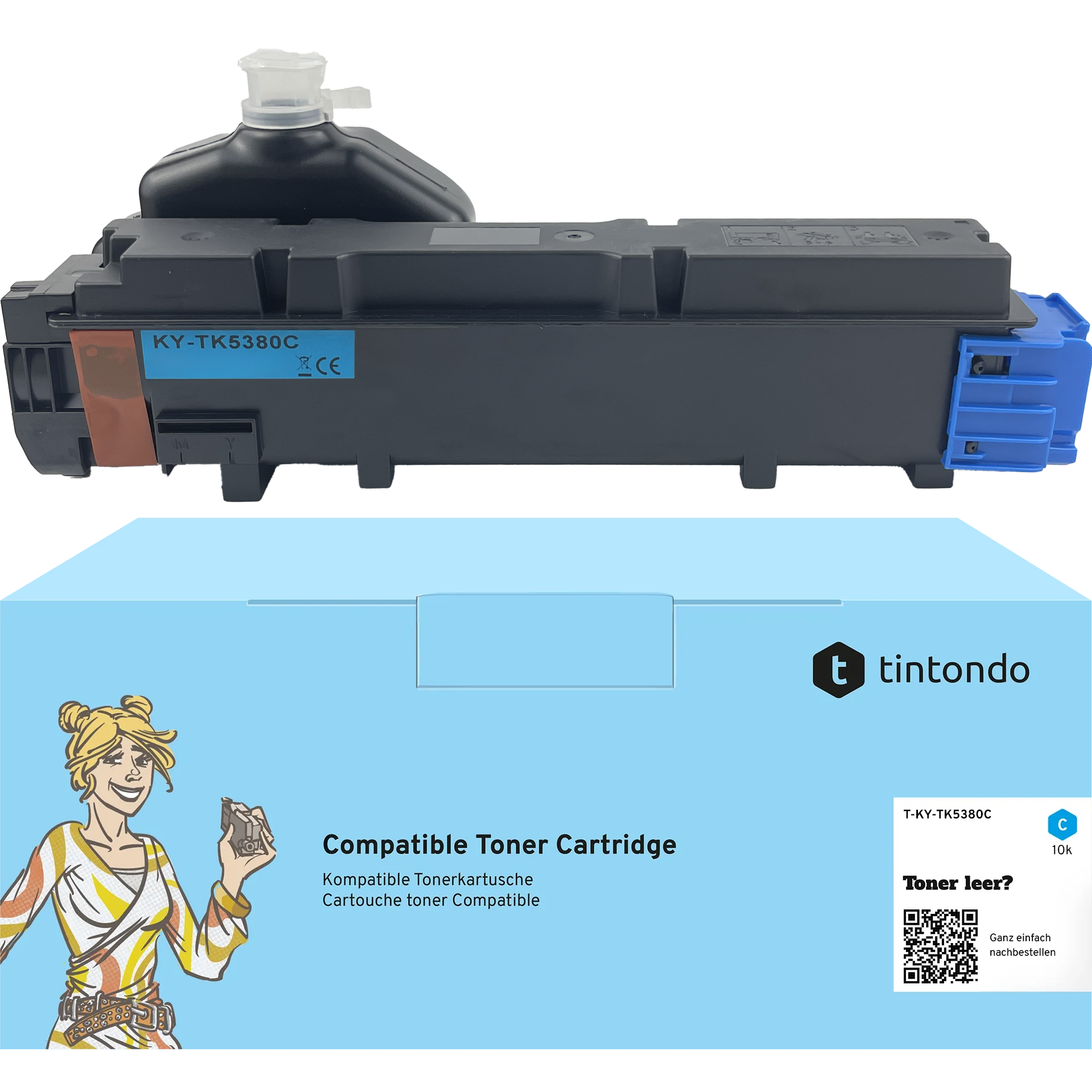 Toner, kompatibel zu Kyocera TK-5380 Cyan ~ 10.000 Seiten – passend für Kyocera ECOSYS MA4000cix, MA4000cifx, PA4000cx