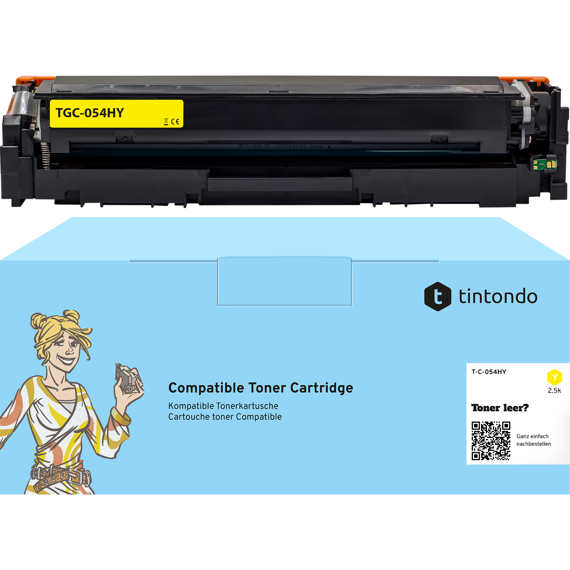 Toner kompatibel zu Canon 054H Gelb