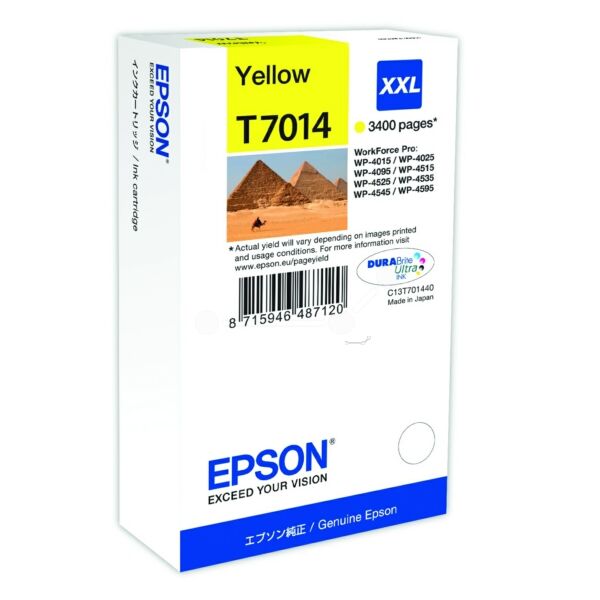 Original Tintenpatrone Epson T7014XXL Yellow