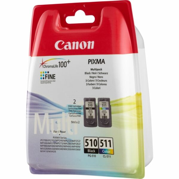 Original Druckerpatronen Canon PG-510+CL-511 Doppelpack Black and Color