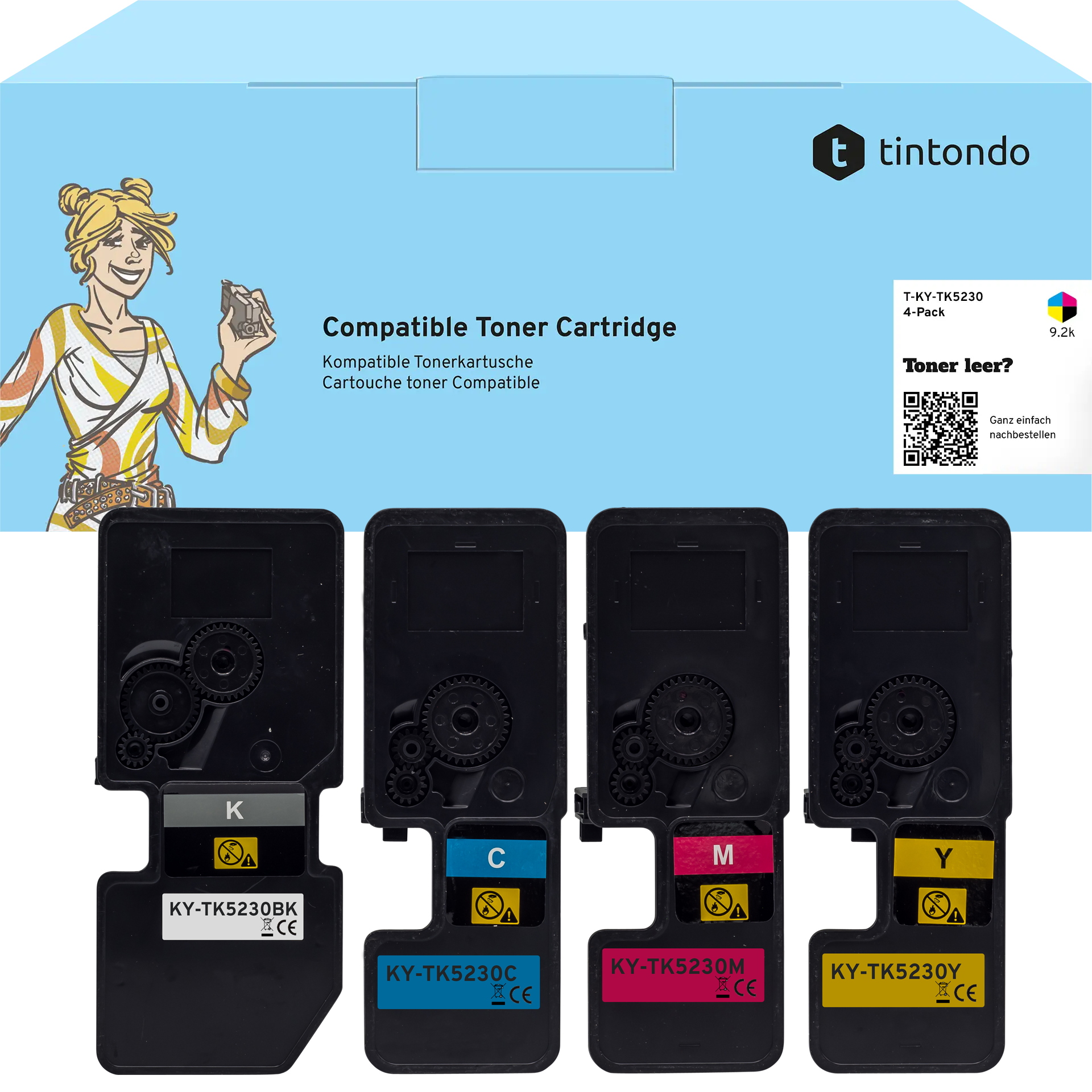 Toner, kompatibel zu Kyocera TK-5230 CMYK Multipack – passend für Kyocera ECOSYS M5521cdw, M5521cdn, P5021cdw Toner, kompatibel zu Kyocera TK-5230 CMYK Multipack – passend für Kyocera ECOSYS M5521cdw, M5521cdn, P5021cdw