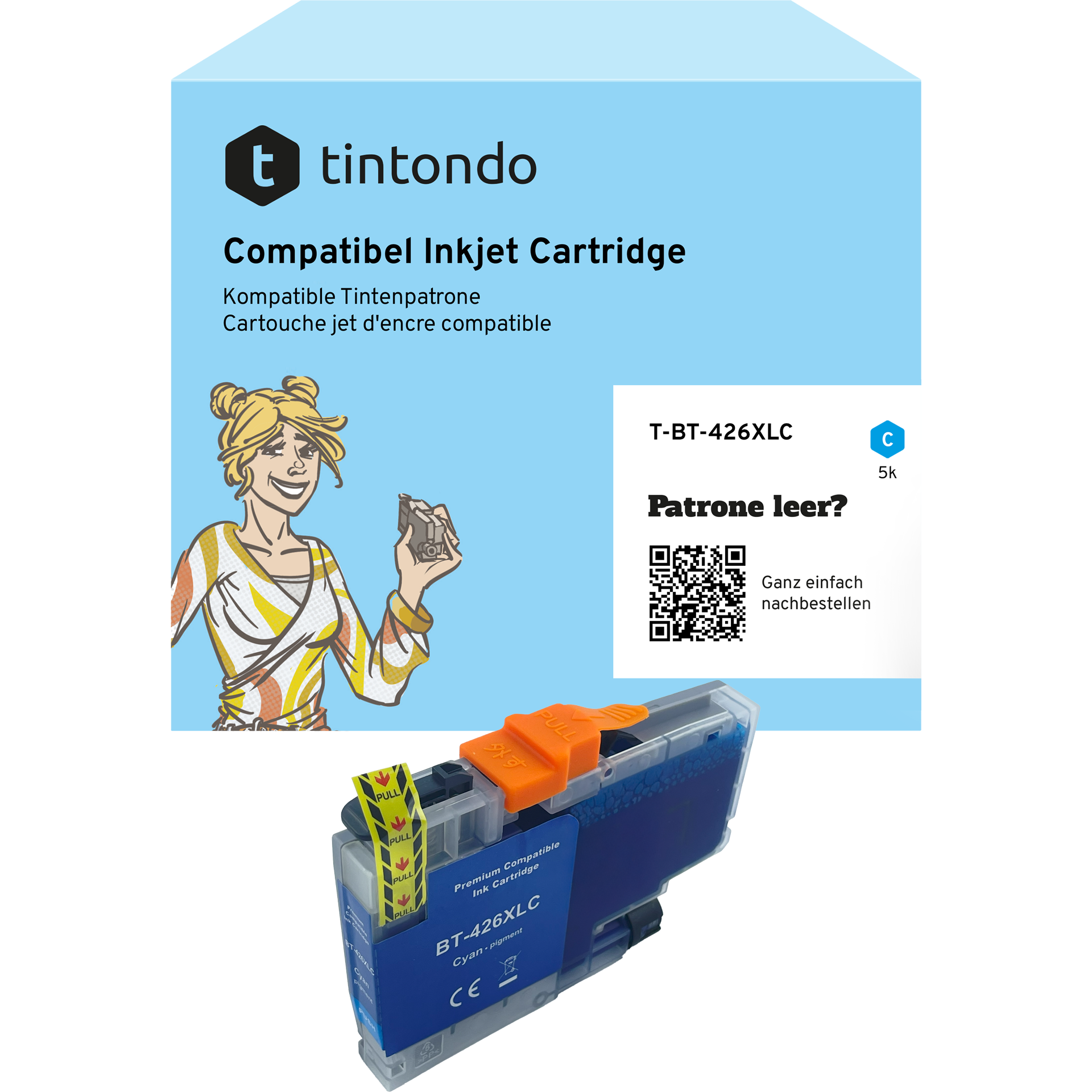 Tintenpatrone, kompatibel zu Brother LC-426XL Cyan ~ 5.000 Seiten – passend für Brother MFC-J4540DW, MFC-J4335DW, MFC-J4340DW