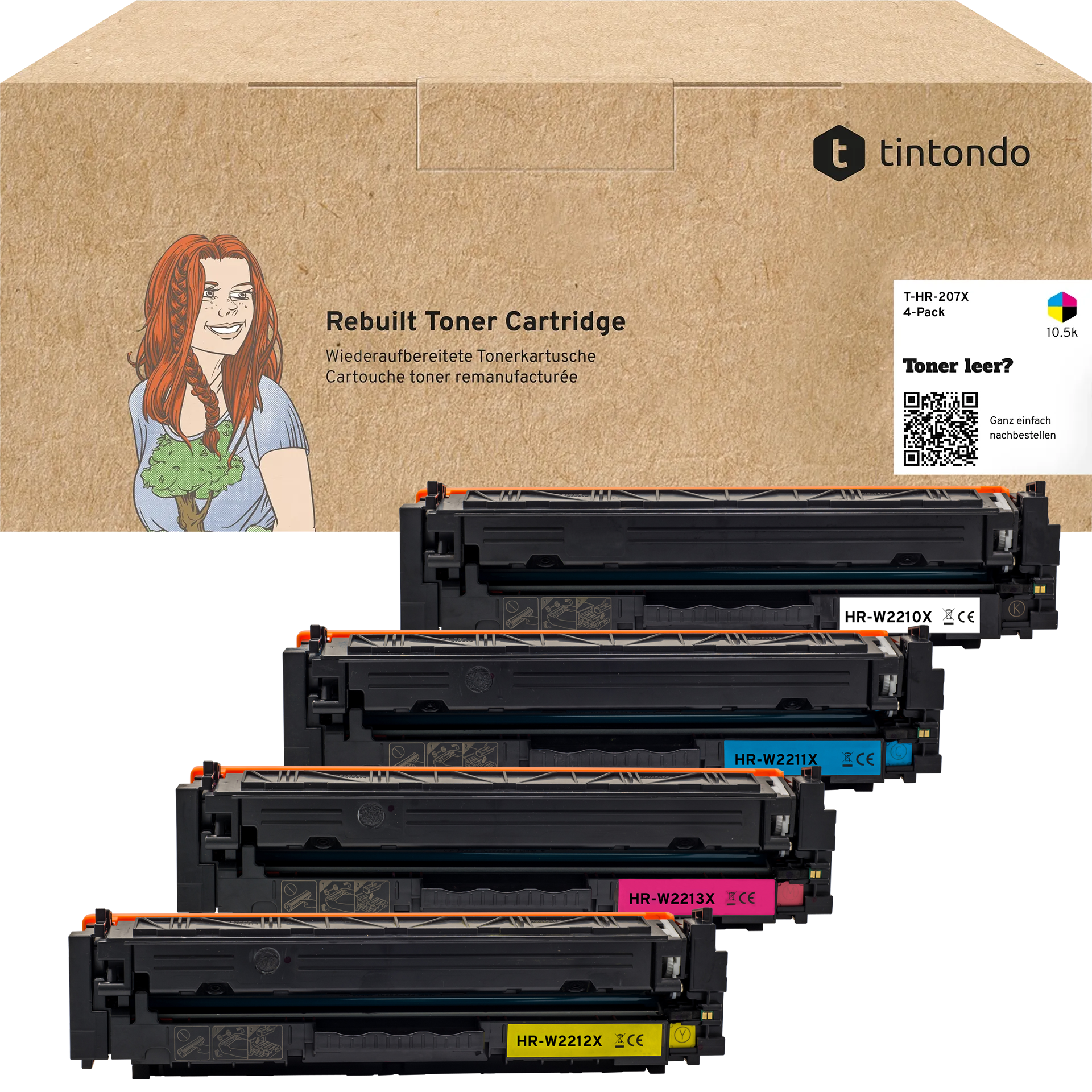 Recycelter Toner HP 207X W2210X W2211X W2212X W2213X CMYK Multipack für HP Color LaserJet Pro M255dw, HP Color LaserJet Pro MFP M283fdw Recycelter Toner HP 207X W2210X W2211X W2212X W2213X CMYK Multipack für HP Color LaserJet Pro M255dw, HP Color LaserJet Pro MFP M283fdw