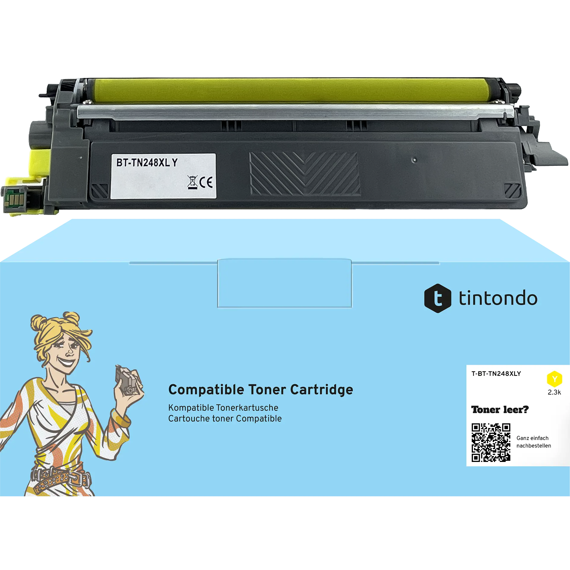 Toner, kompatibel zu Brother TN-248XL Yellow ~ 2.300 Seiten – passend für Brother HL-L3240CDW, DCP-L3560CDW, MFC-L3760CDW