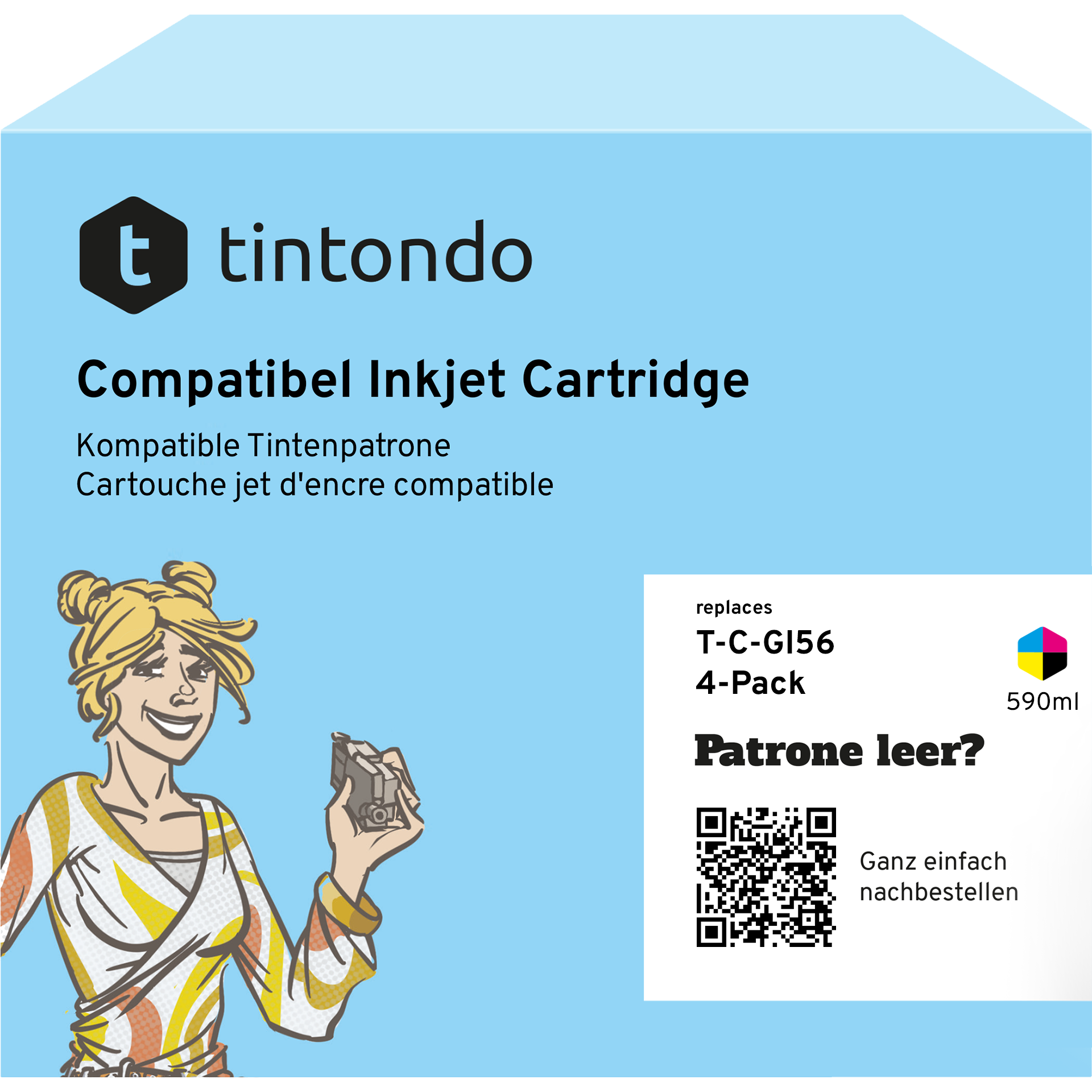 Tintenflaschen kompatibel zu Canon GI-56 BKCMY 4er Set