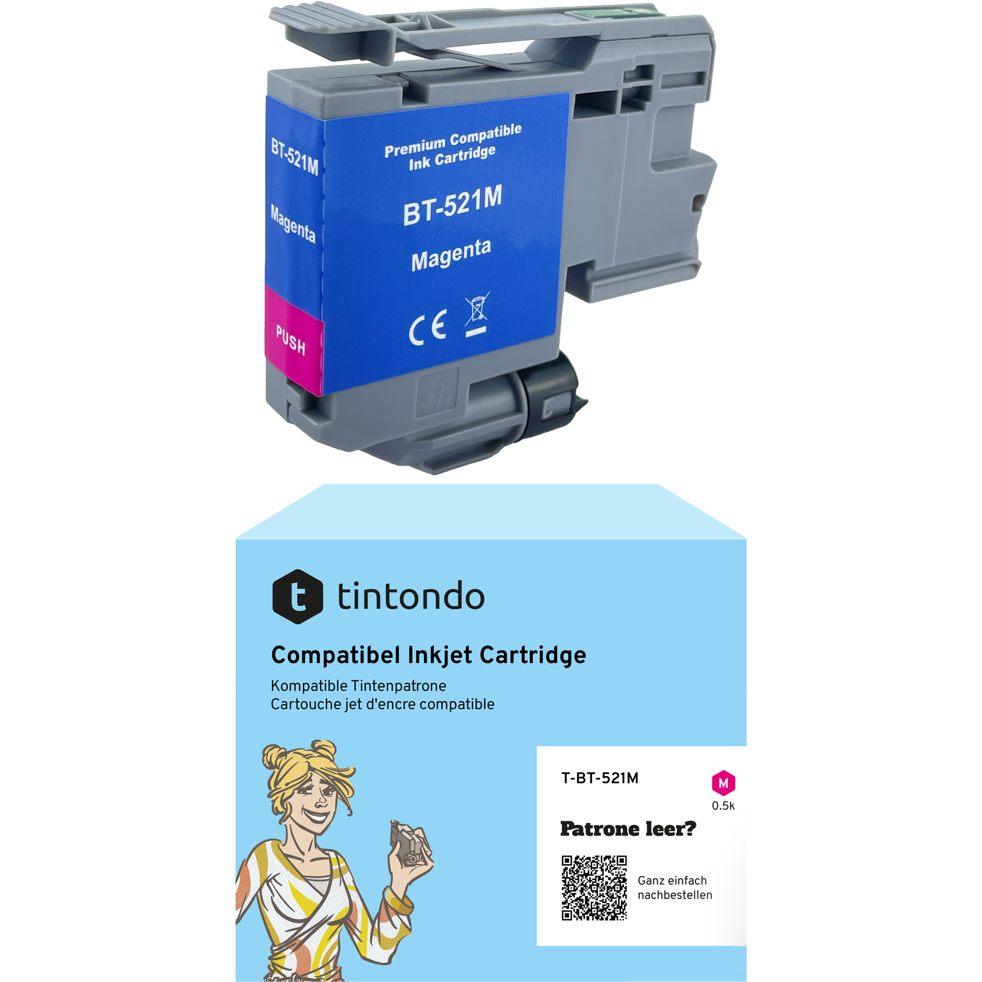 Druckerpatrone kompatibel zu Brother LC-521 Magenta
