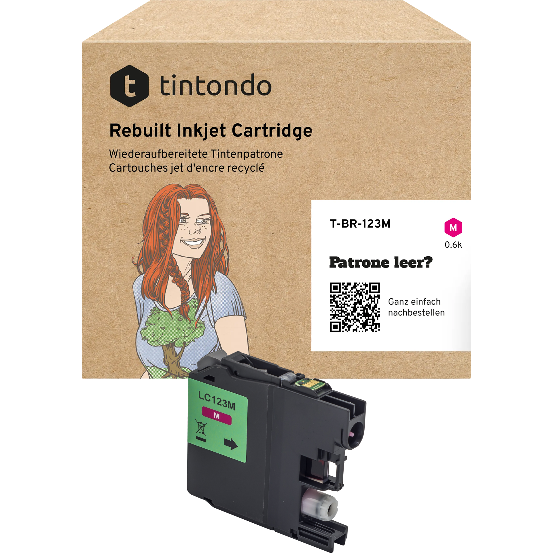 Recycelte Tintenpatrone Brother LC-121/LC-123 Magenta ~ 1.000 Seiten