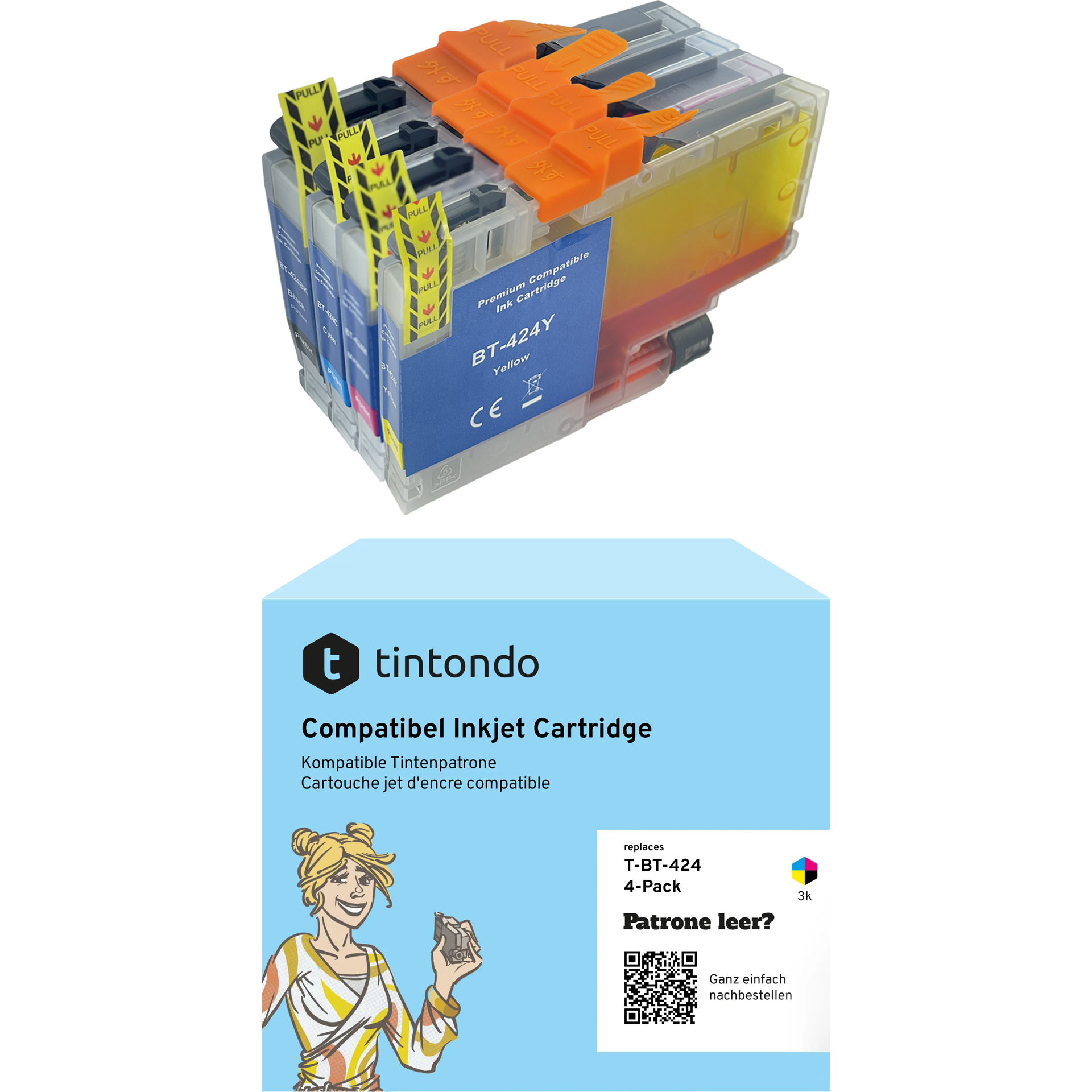 Tintenpatronen kompatibel zu Brother LC-424 CMYK Multipack – passend für Brother DCP-J1200W, DCP-J1200DW, DCP-J1200WE