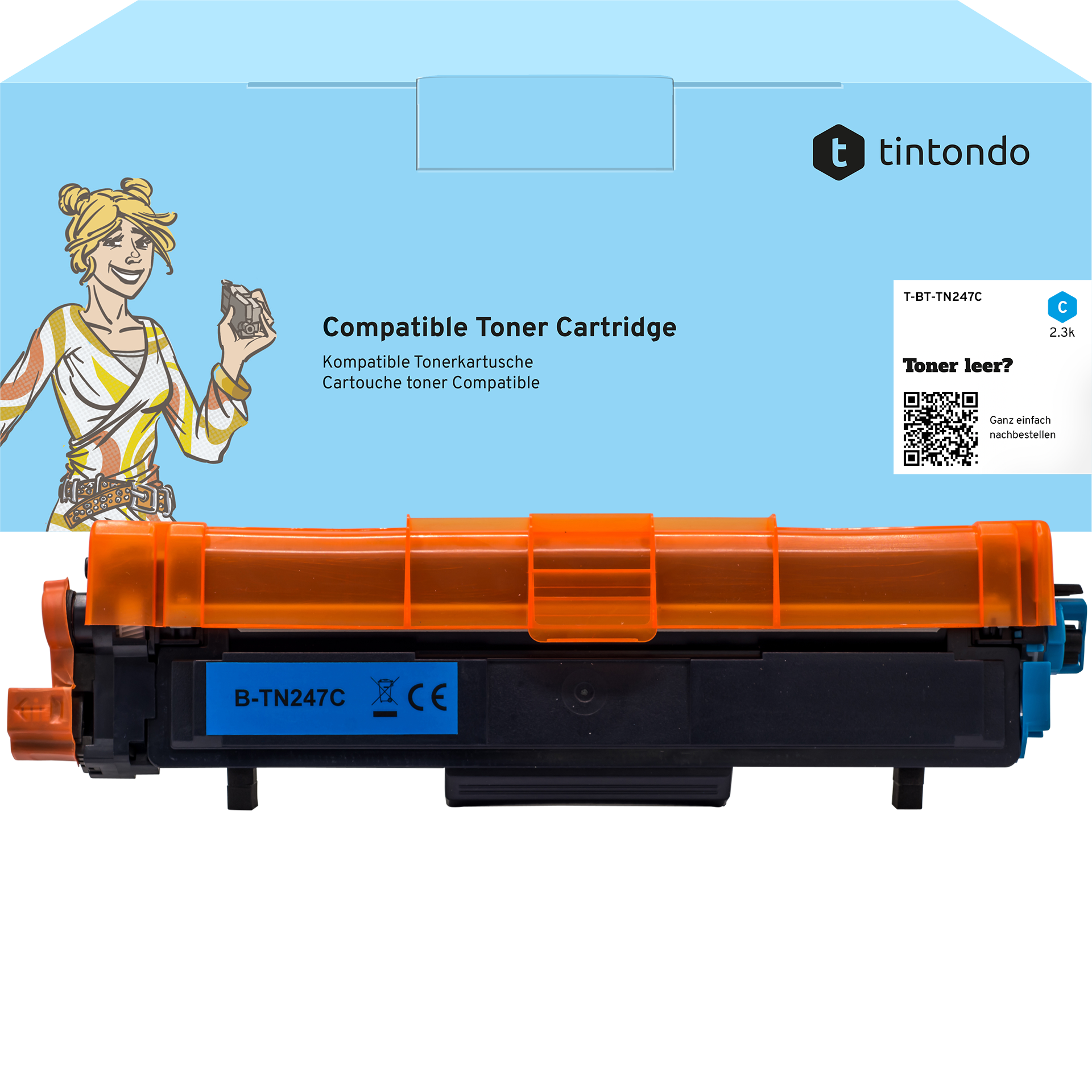 Toner, kompatibel zu Brother TN-247 Cyan ~ 2.300 Seiten
