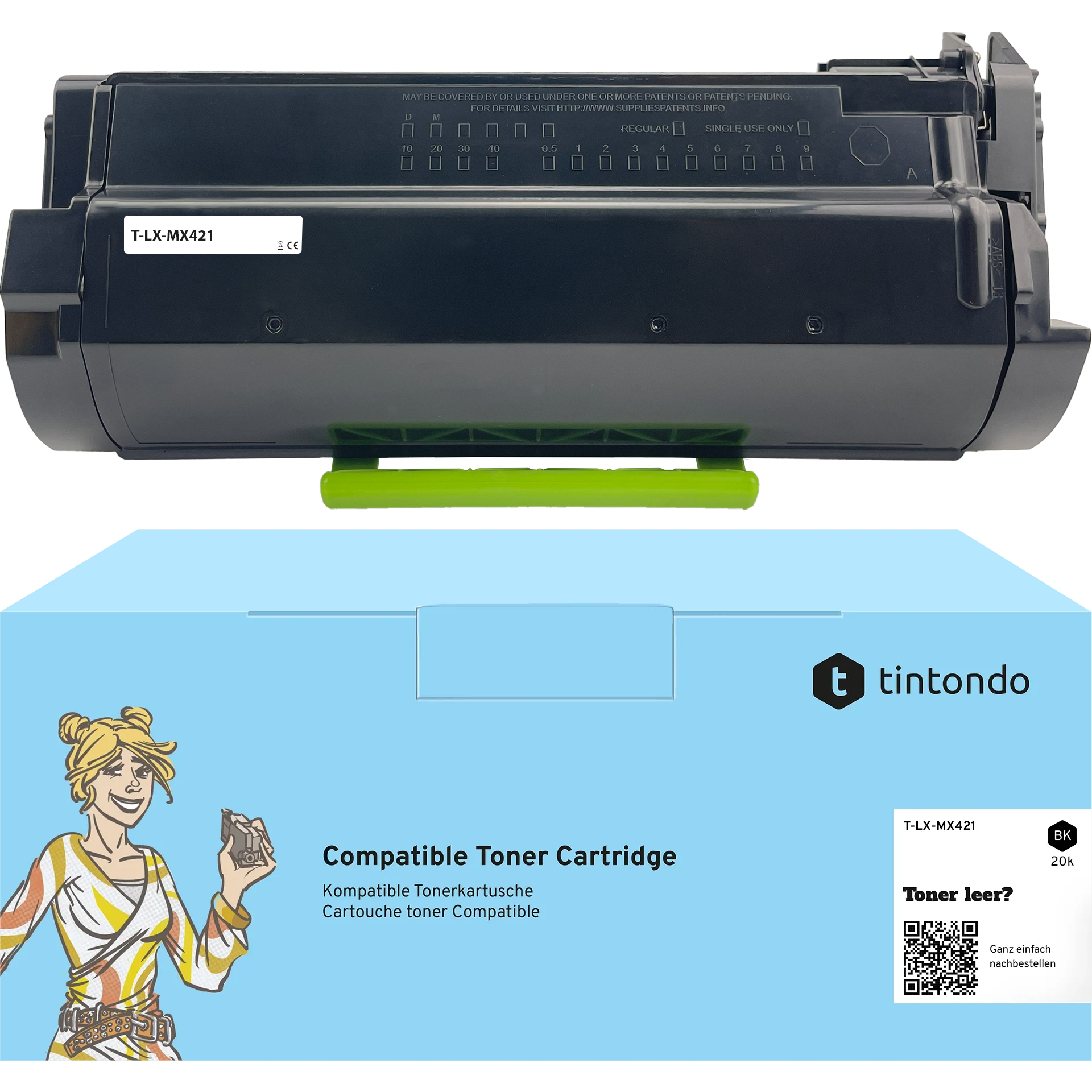Kompatibler Toner für Lexmark MS421dn MS521dn 56F2X00 Schwarz