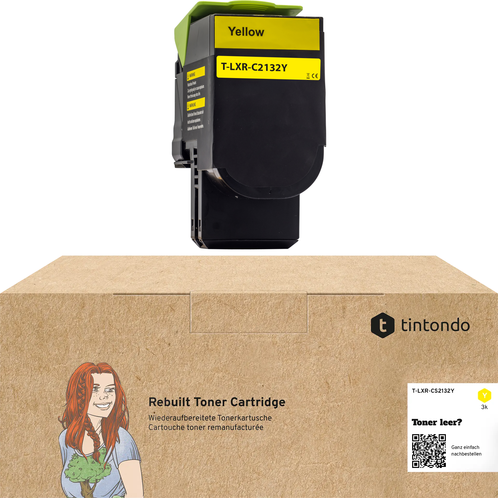 Rebuilt Toner für Lexmark C2132 XC2130 XC2132 24B6014 Gelb
