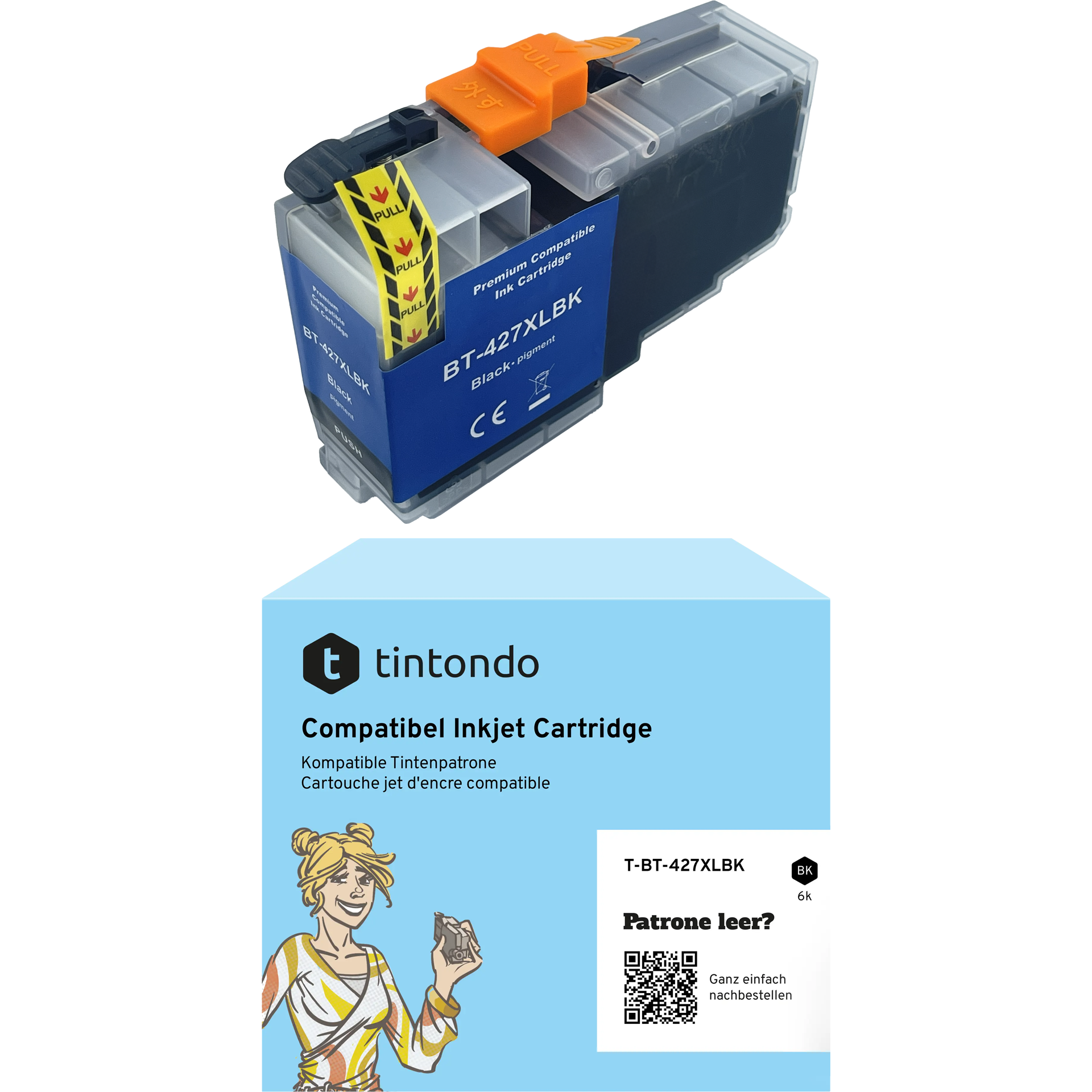 Tintenpatrone, kompatibel zu Brother LC-427XL Black ~ 6.000 Seiten – passend für Brother HL-J6010DW, MFC-J5955DW, MFC-J6955DW