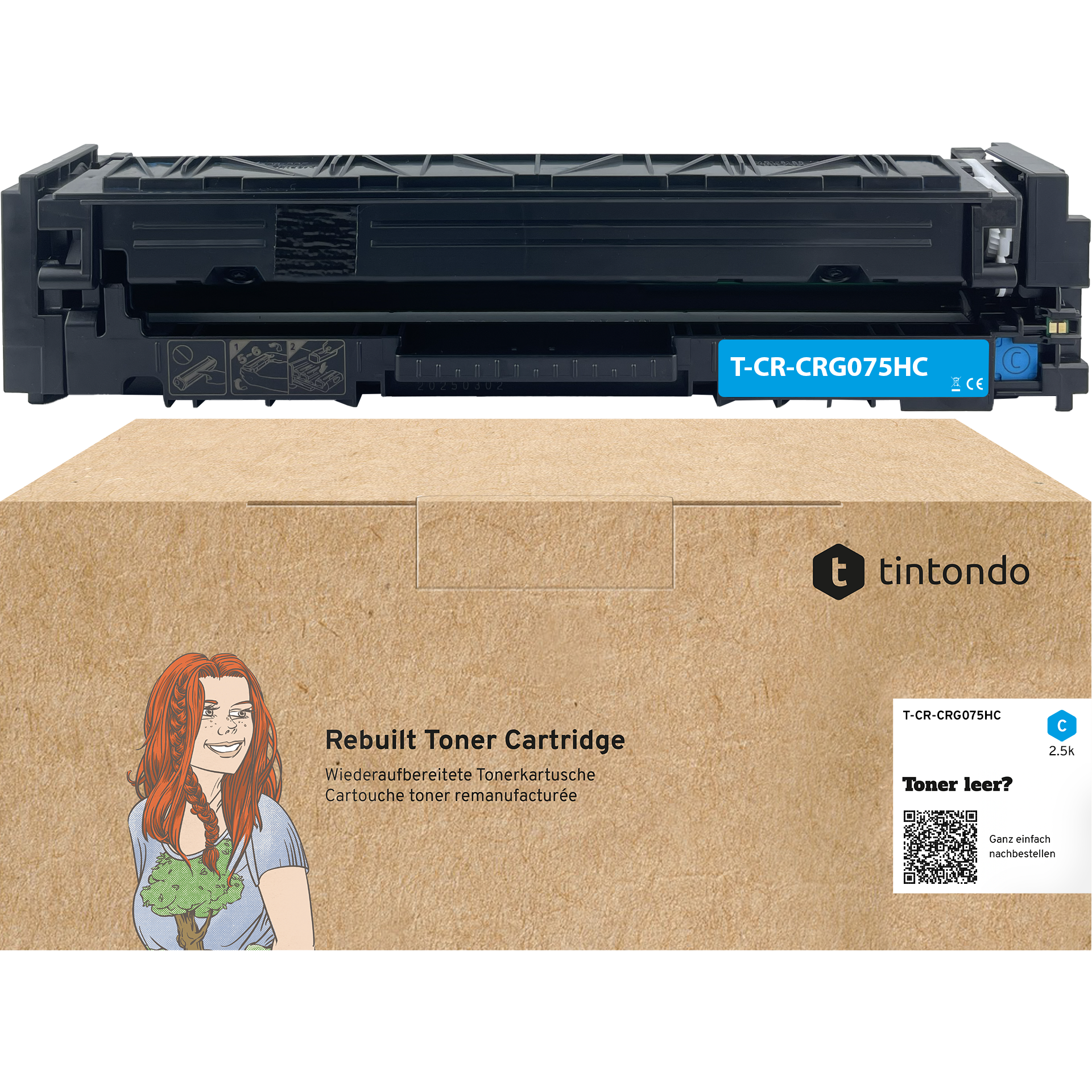 Toner kompatibel zu Canon 075HC Cyan