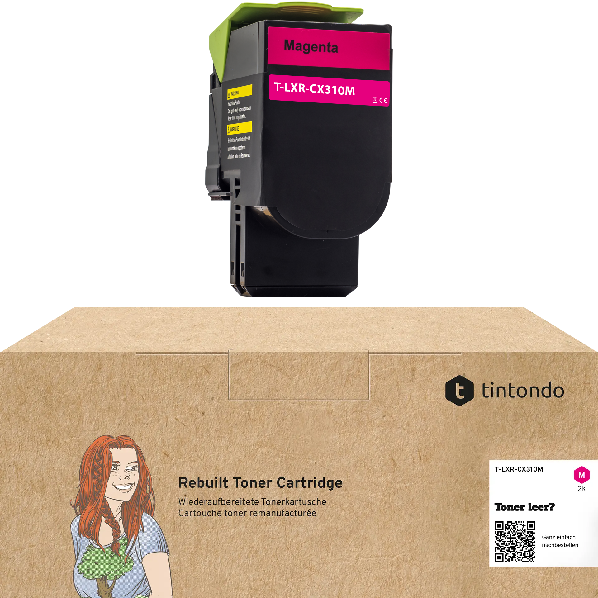 Kompatibler Toner für Lexmark CX310dn CX410dn CX510de 80C2SM0 Magenta