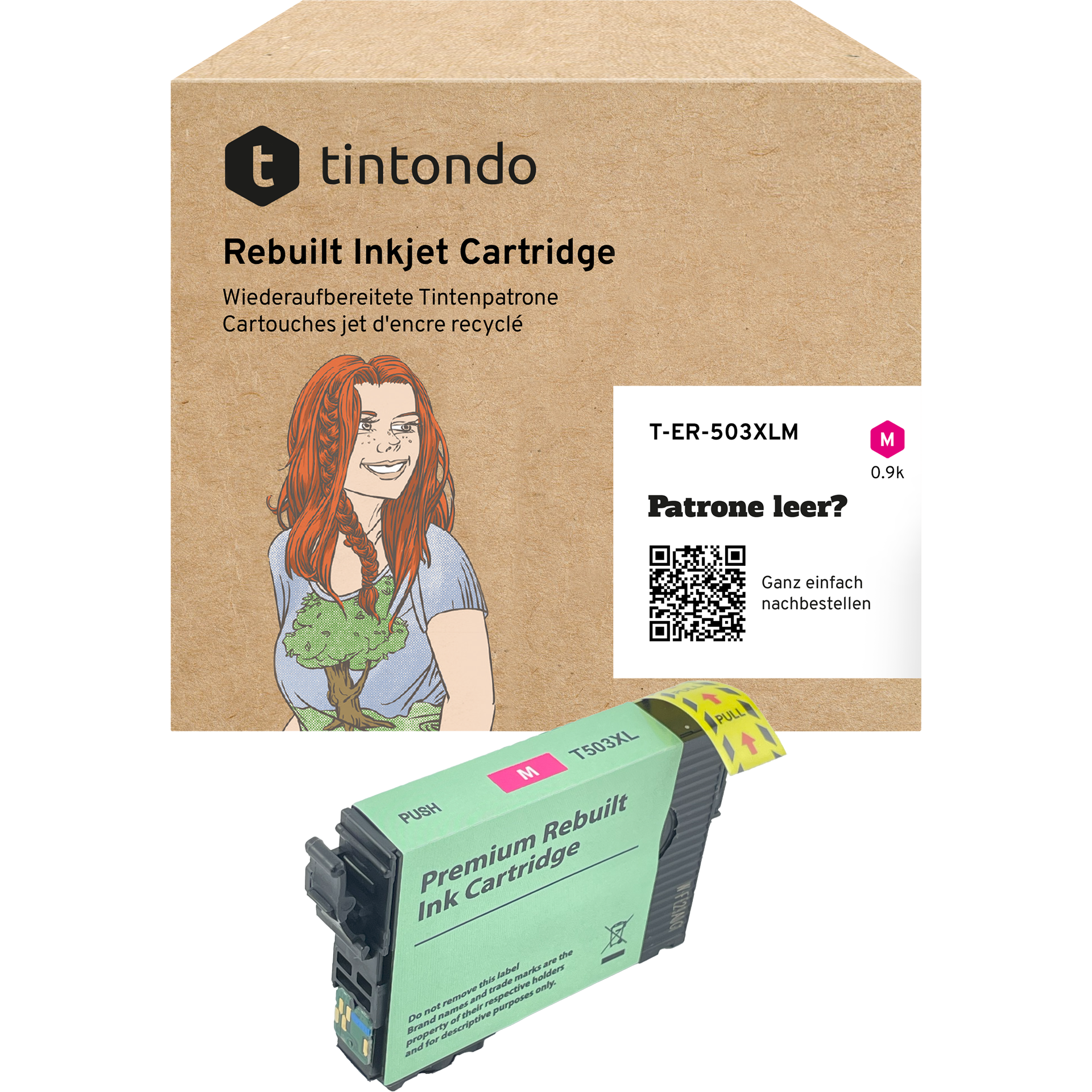 Recycelte Tintenpatrone Epson 503XL Magenta ~ 470 Seiten – passend für Epson Expression Home XP-5200, XP-5205, WorkForce WF-2960DWF