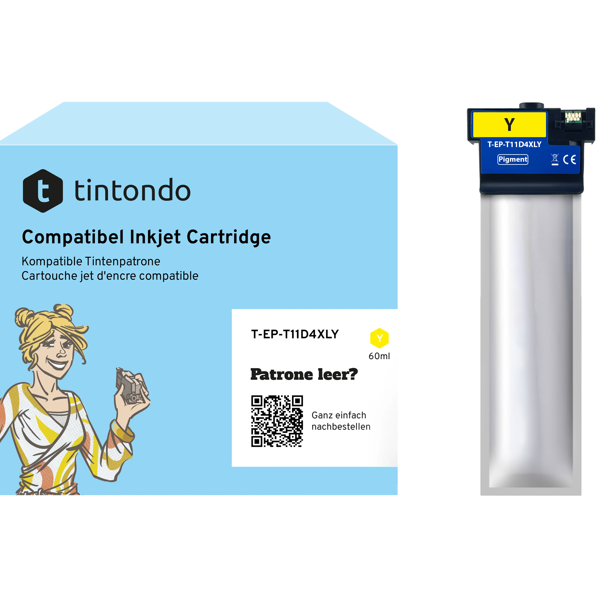 Druckerpatrone kompatibel für Epson T11D440 XL Gelb