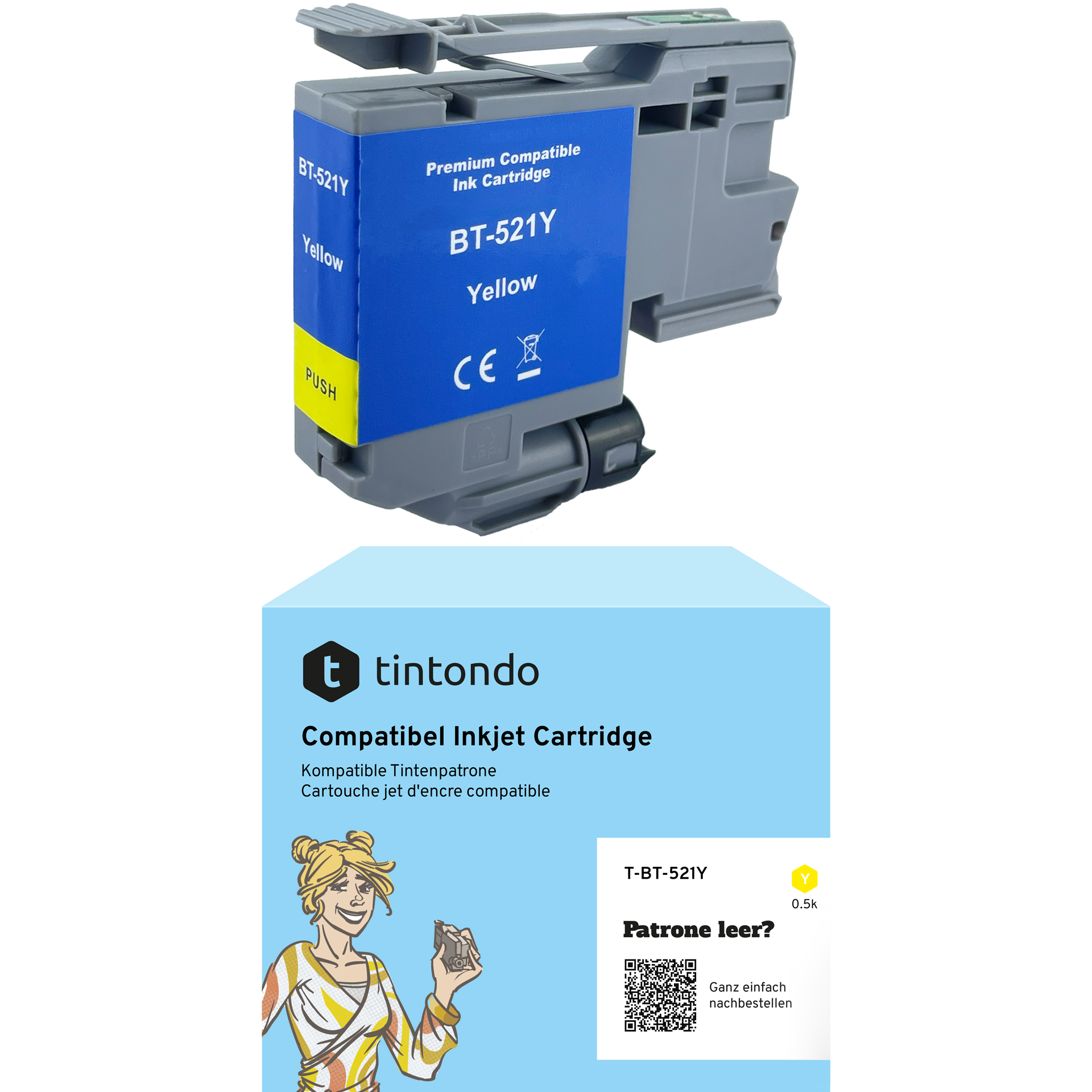 Druckerpatrone kompatibel zu Brother LC-521 Gelb
