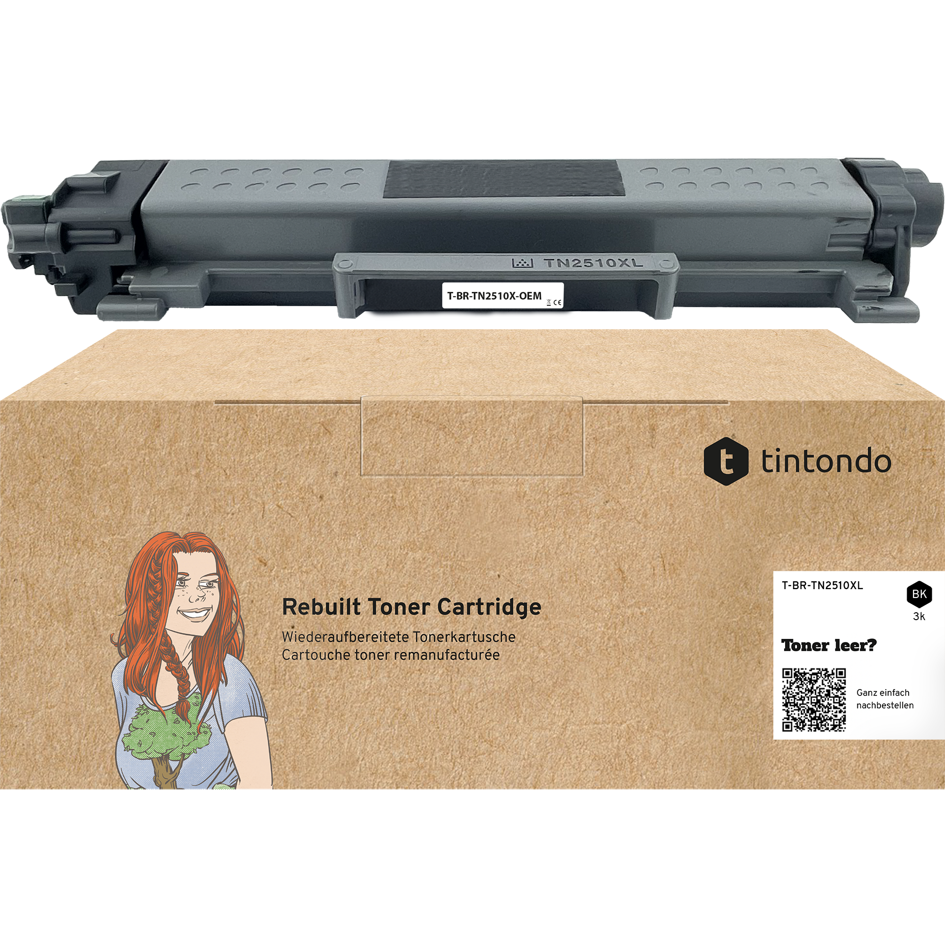 Toner kompatibel zu Brother TN-2510XL Schwarz
