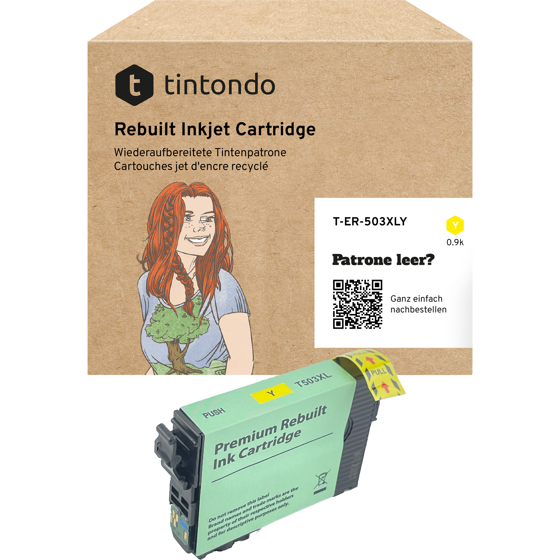 Recycelte Tintenpatrone Epson 503XL Yellow ~ 470 Seiten – passend für Epson Expression Home XP-5200, XP-5205, WorkForce WF-2960DWF
