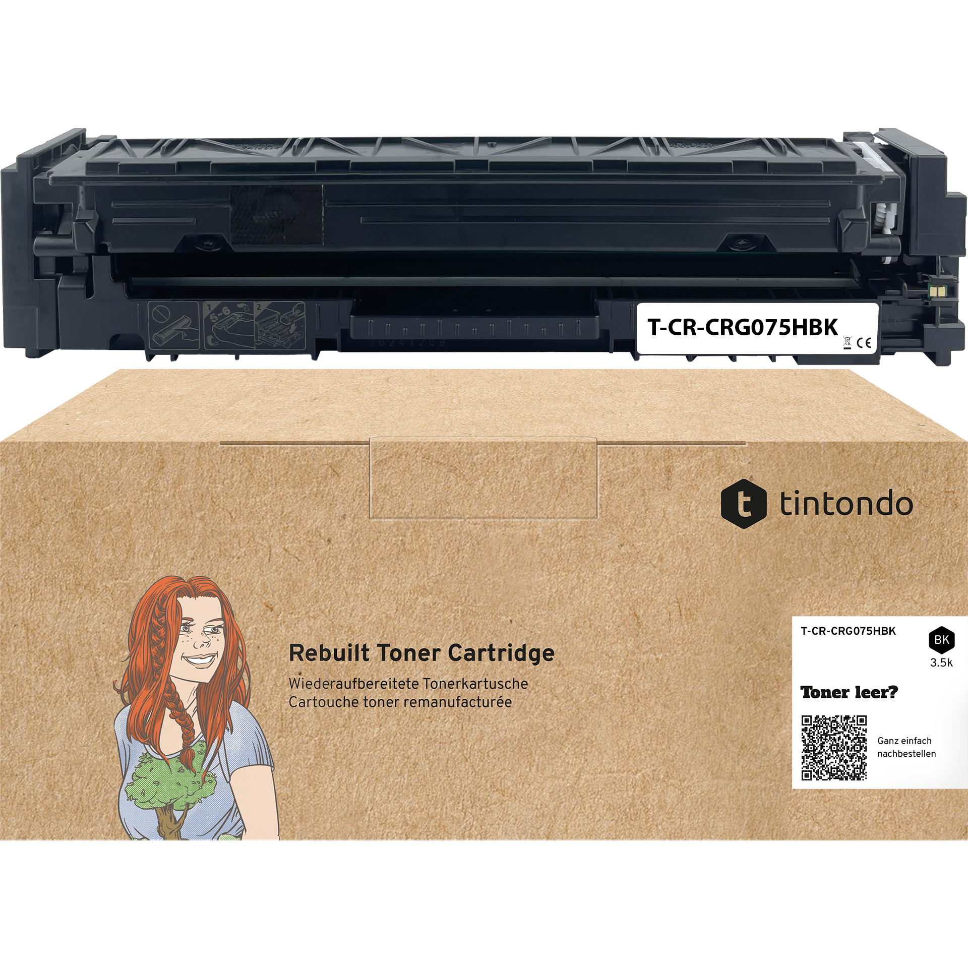 Toner kompatibel zu Canon 075HBK Schwarz