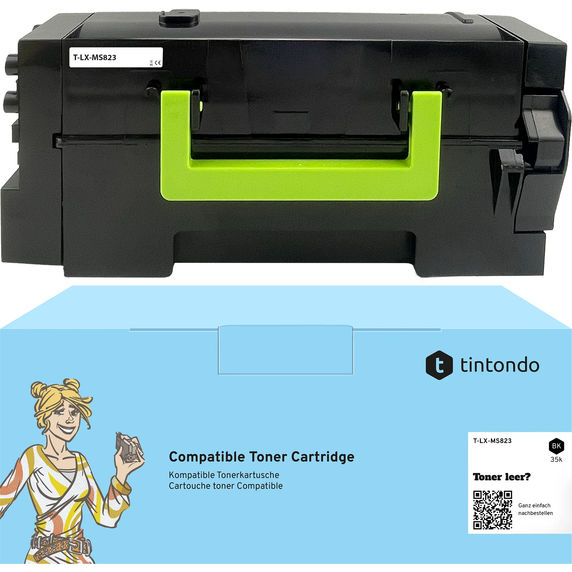 Toner kompatibel für Lexmark MS823dn MS825dn MS826de 58D2X00 Schwarz
