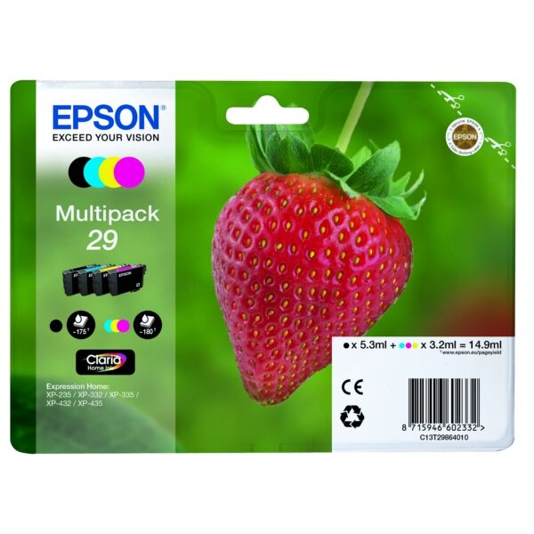 Original Tintenpatronen Epson 29 Viererpack CMYK