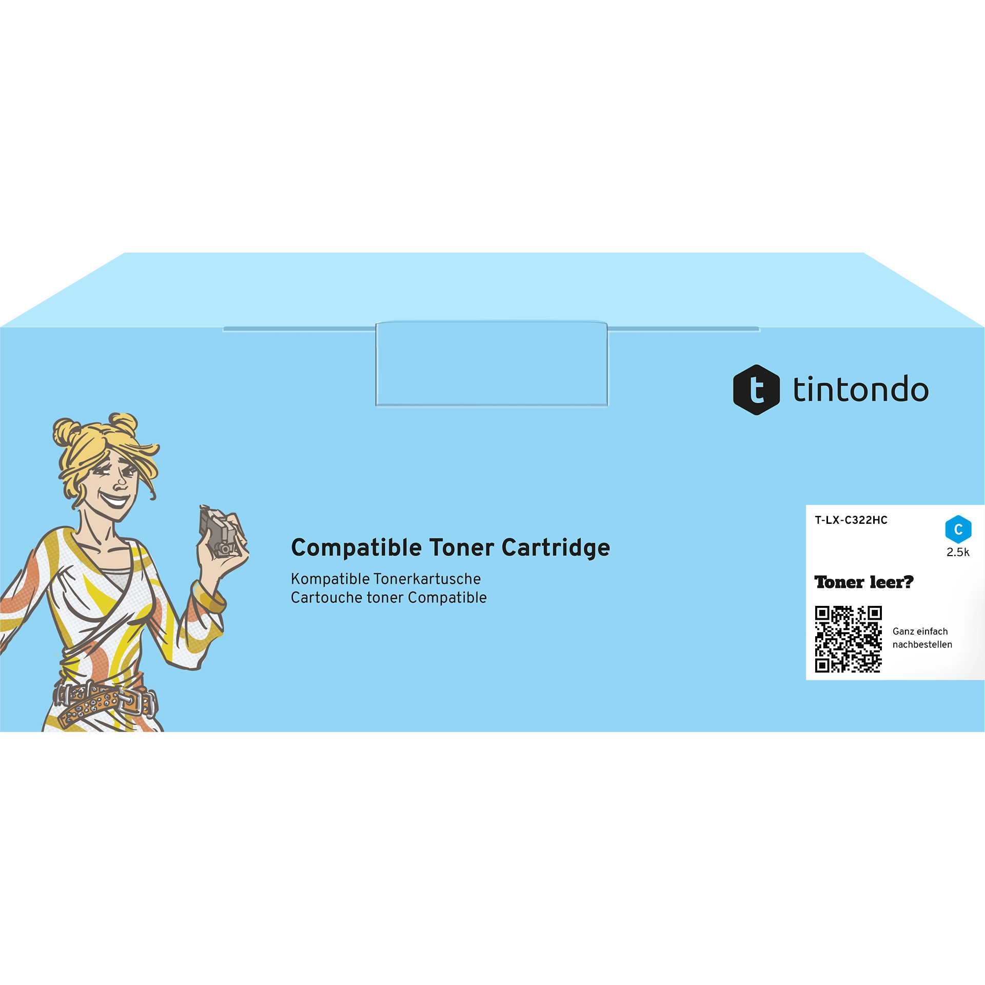 Toner, kompatibel zu Lexmark C332HC0 Cyan ~ 2.500 Seiten
