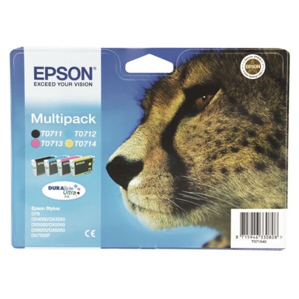 Original Tintenpatronen Epson T0715 Viererpack CMYK