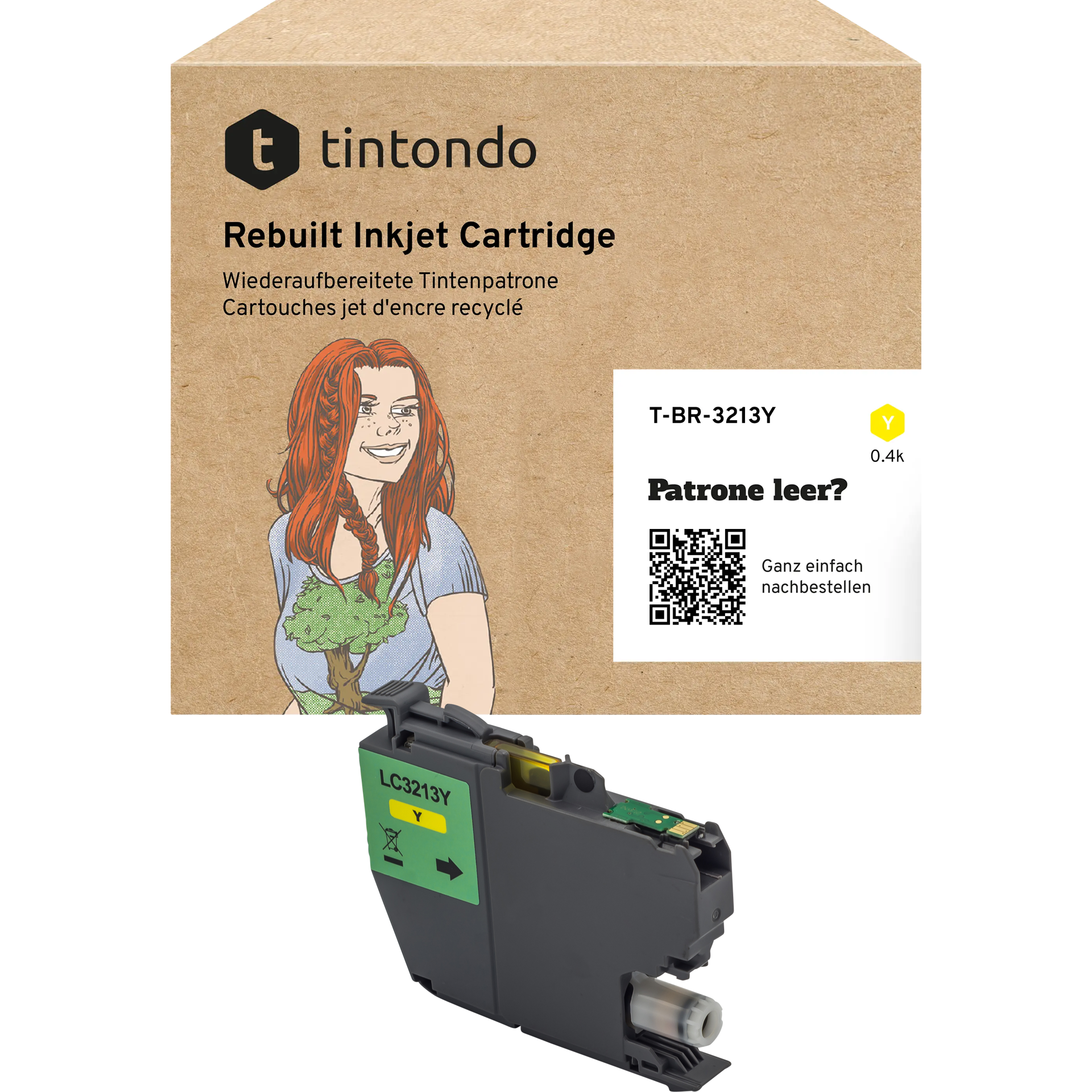 Recycelte Tintenpatrone Brother LC-3213 Yellow ~ 500 Seiten – passend für Brother DCP-J772DW, MFC-J497DW, MFC-J890DW