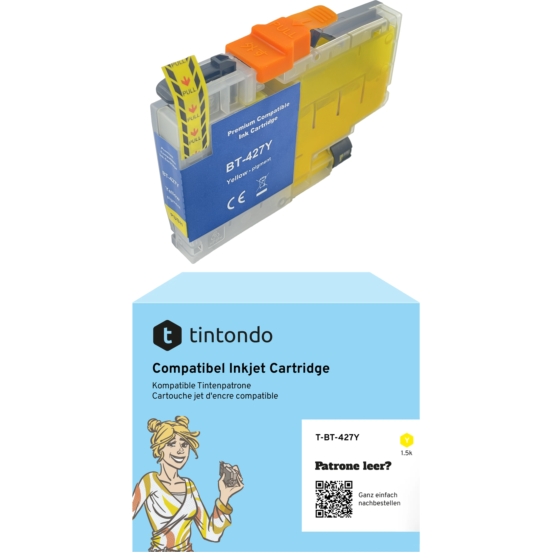 Tintenpatrone, kompatibel zu Brother LC-427 Yellow ~ 1.500 Seiten – passend für Brother HL-J6010DW, MFC-J5955DW, MFC-J6955DW