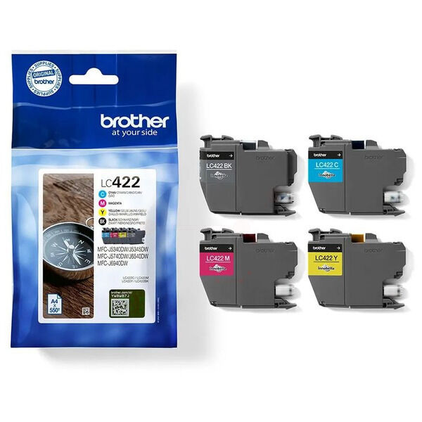 Original Tintenpatronen Brother LC-422VAL Viererpack CMYK