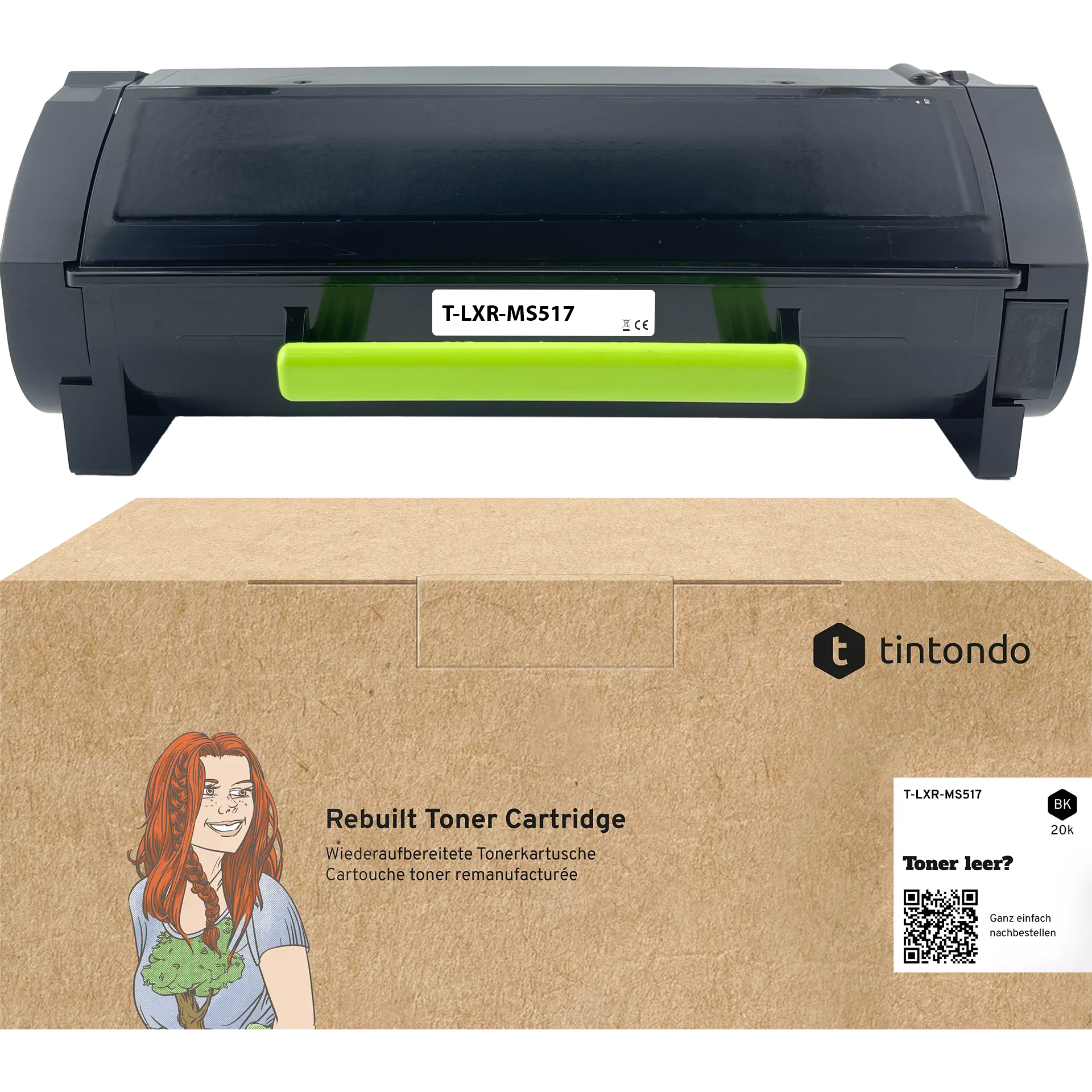 Rebuilt Toner für Lexmark MS517dn MS617dn 51B2X00 Schwarz