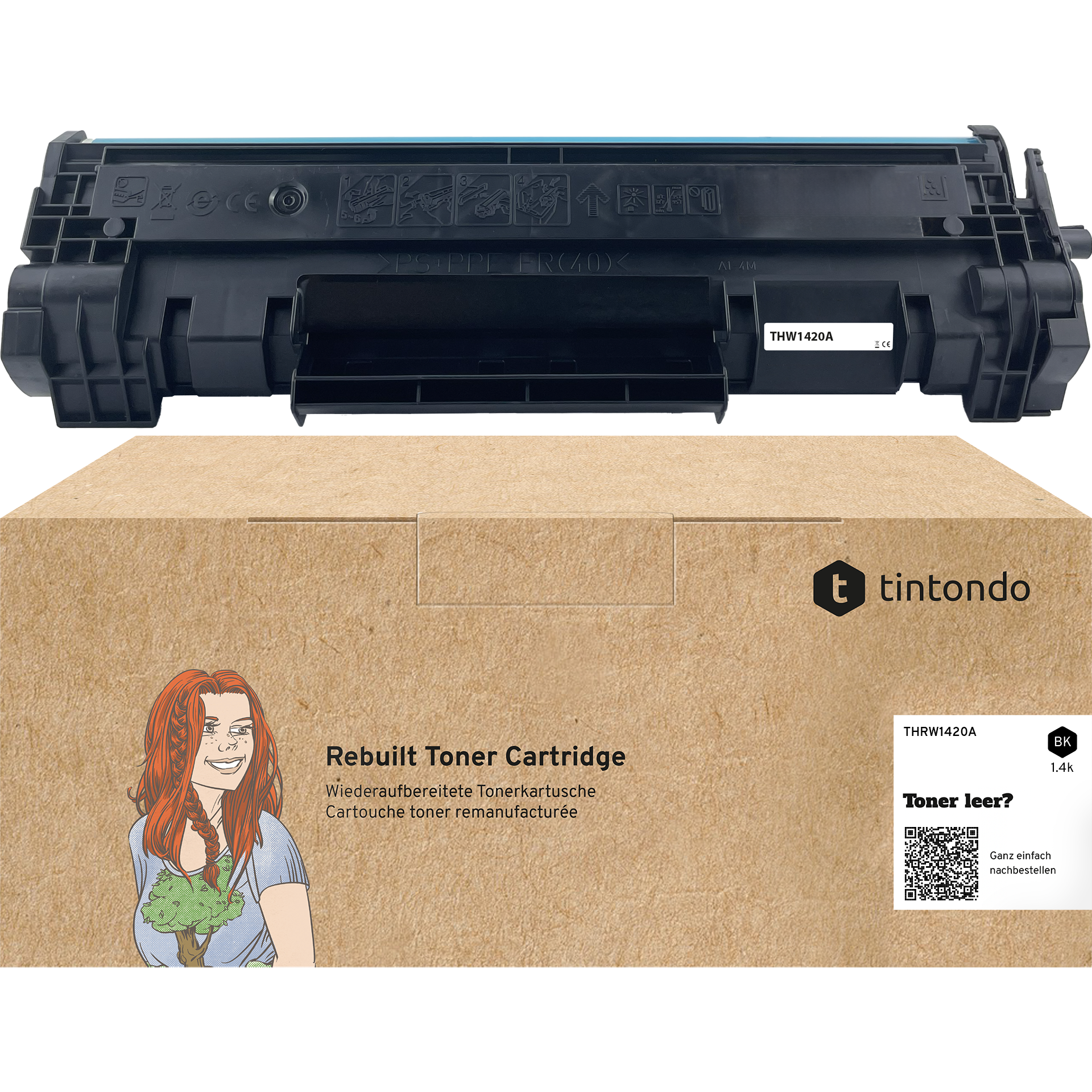 Kompatibler Toner für HP LaserJet M110w W1420A 142A Schwarz