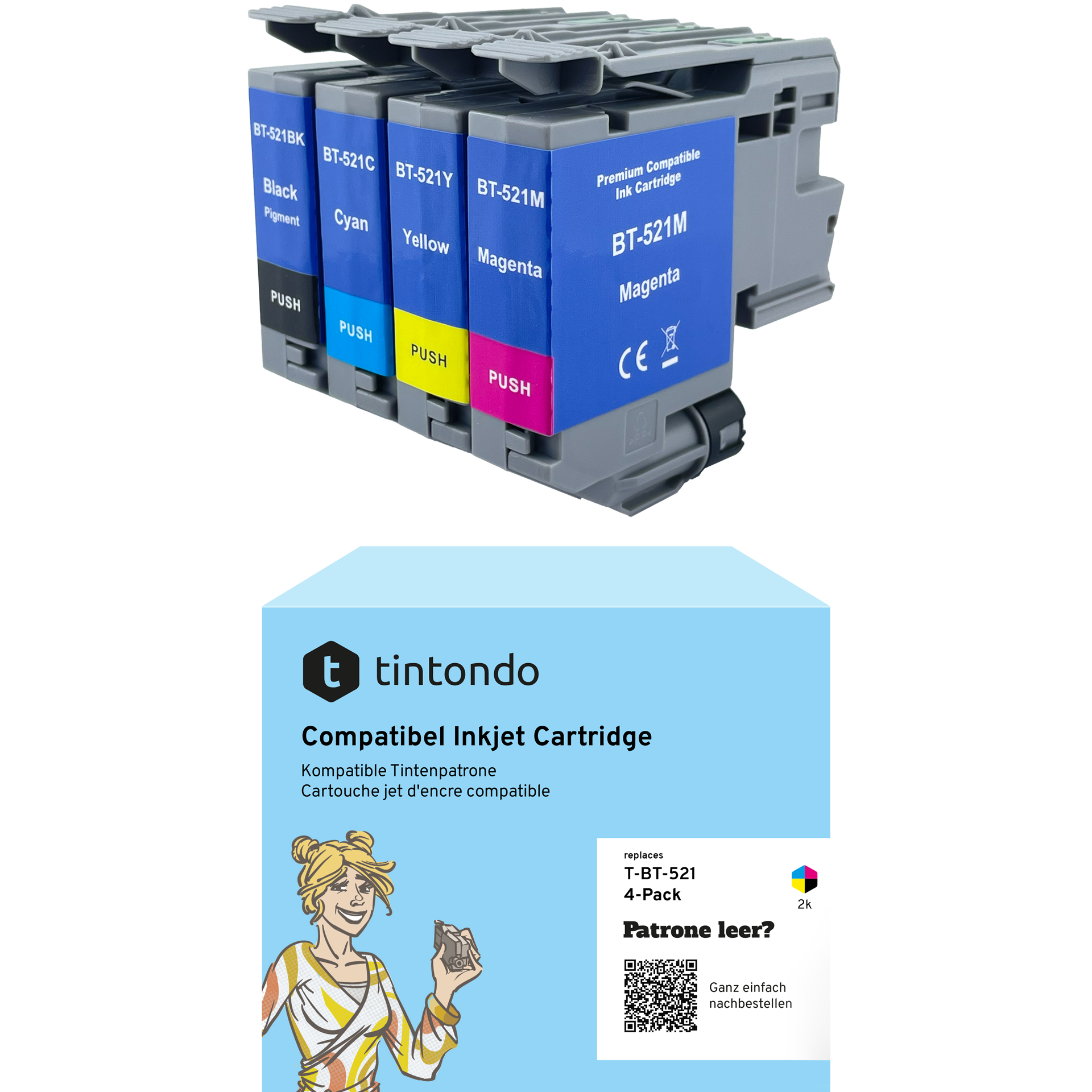 Druckerpatronen kompatibel zu Brother LC-521 BKCMY 4er Set