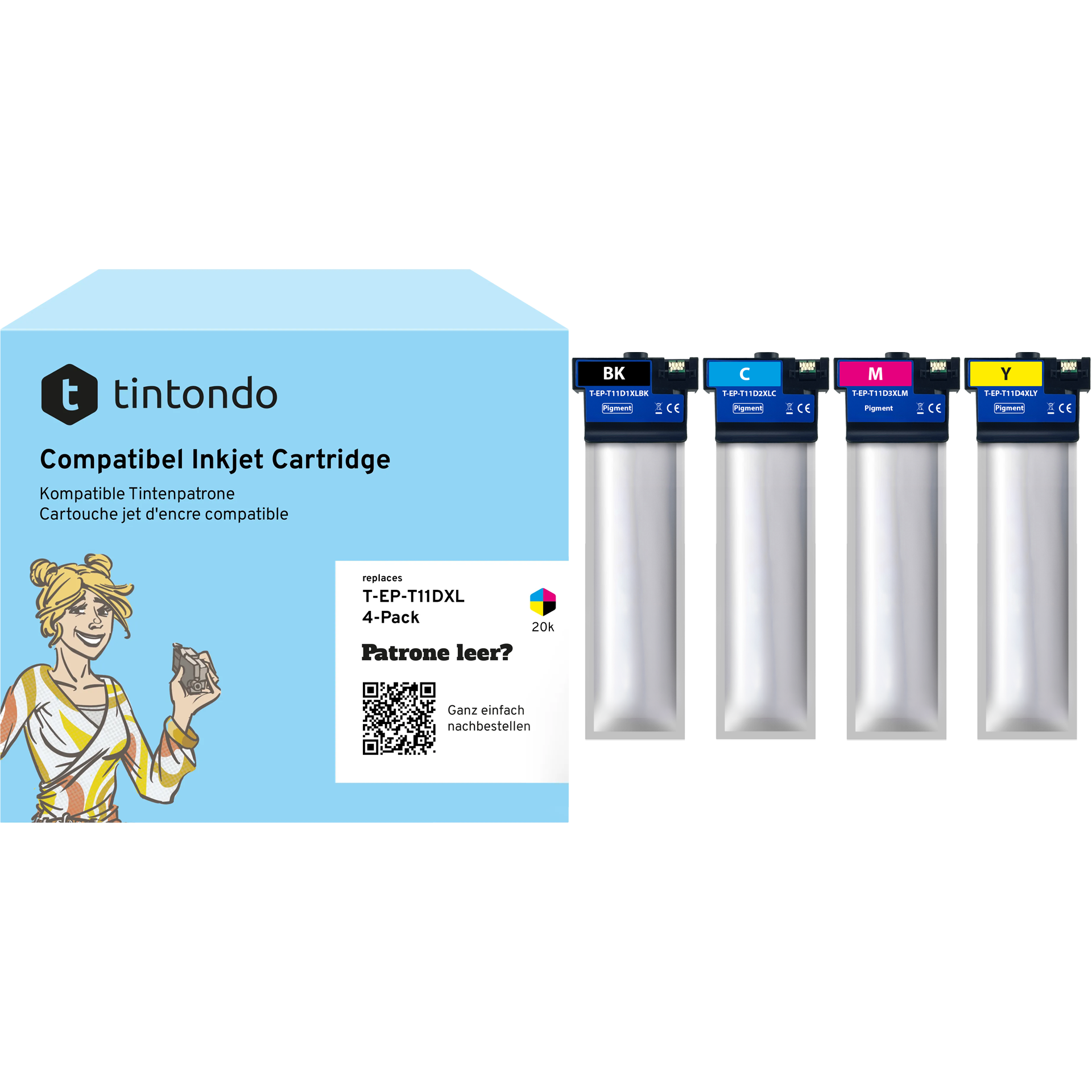 Druckerpatronen kompatibel zu Epson T11D XL BKCMY 4er Set