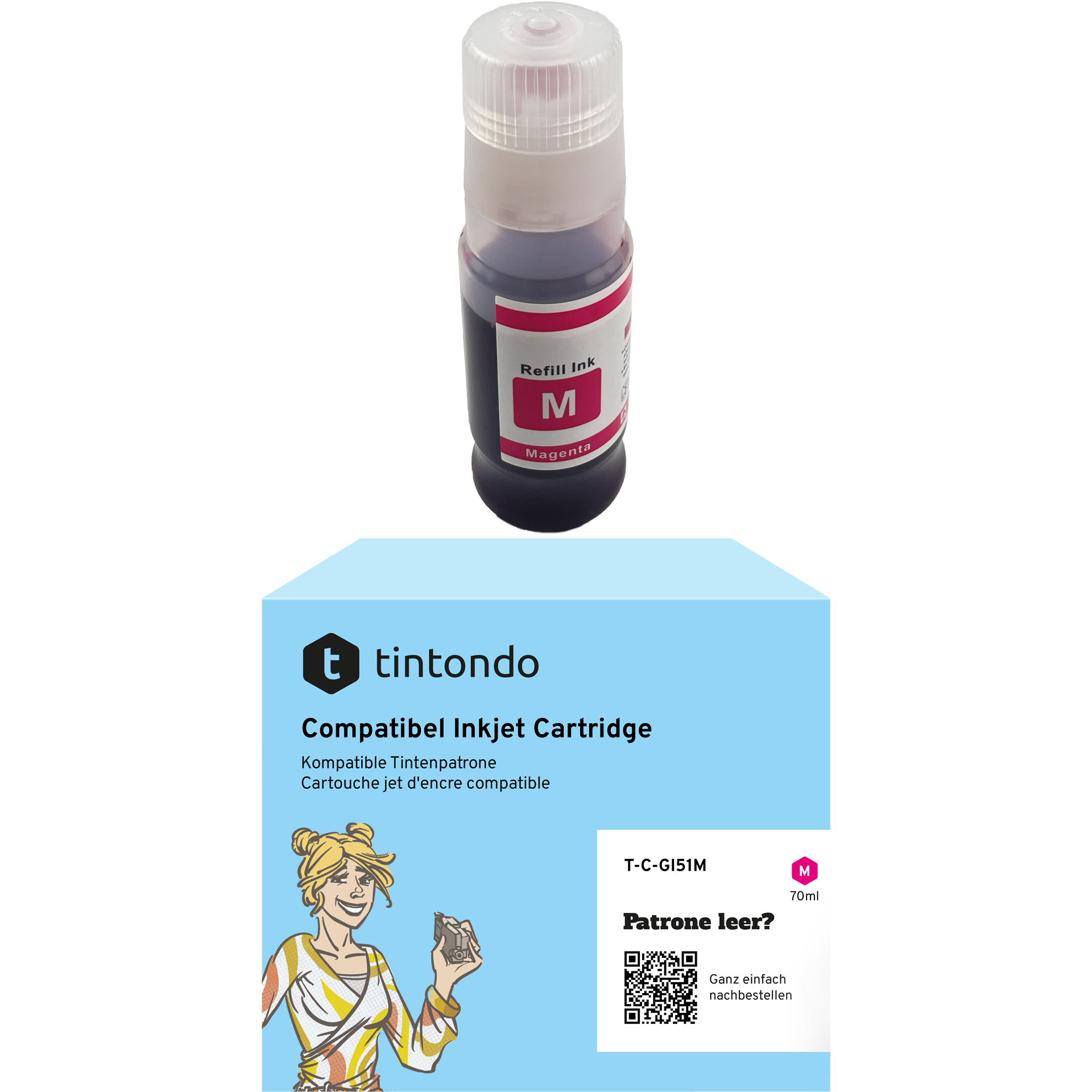 Tintenflasche kompatibel zu Canon GI-51 Magenta