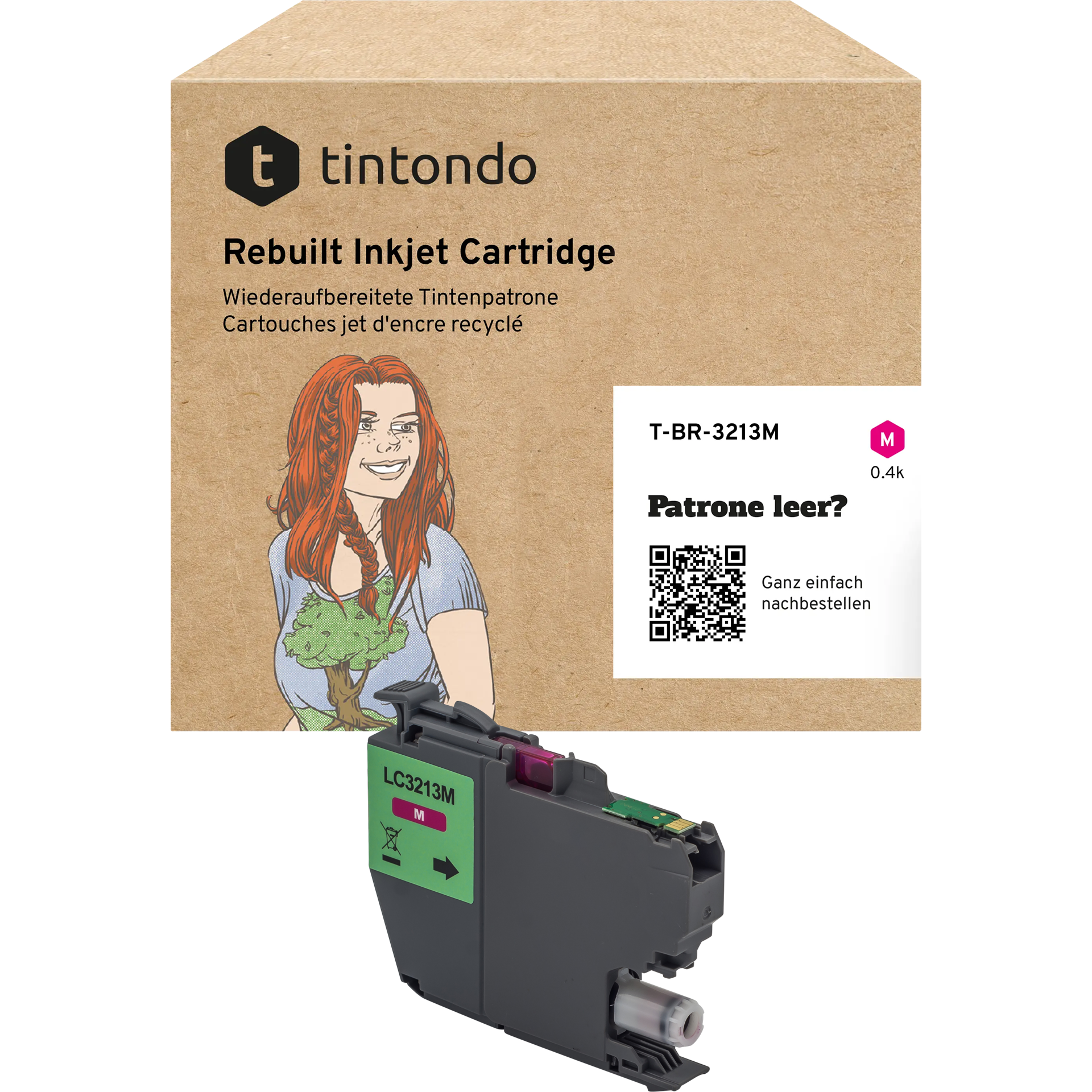 Recycelte Tintenpatrone Brother LC-3213 Magenta ~ 480 Seiten – passend für Brother DCP-J772DW, MFC-J497DW, MFC-J890DW