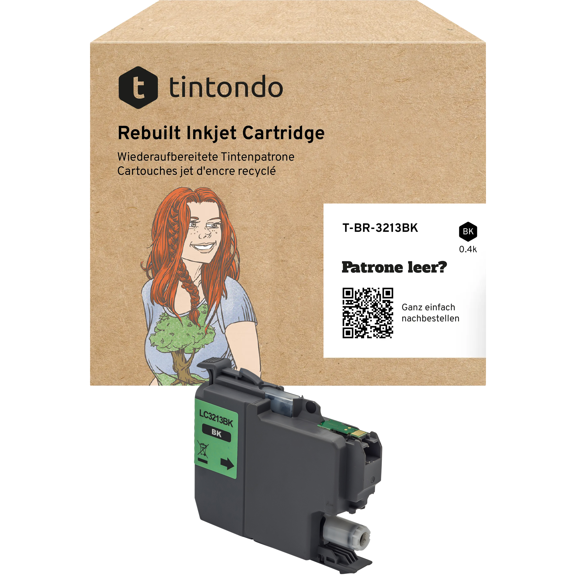 Recycelte Tintenpatrone Brother LC-3213 Black ~ 500 Seiten – passend für Brother DCP-J772DW, MFC-J497DW, MFC-J890DW