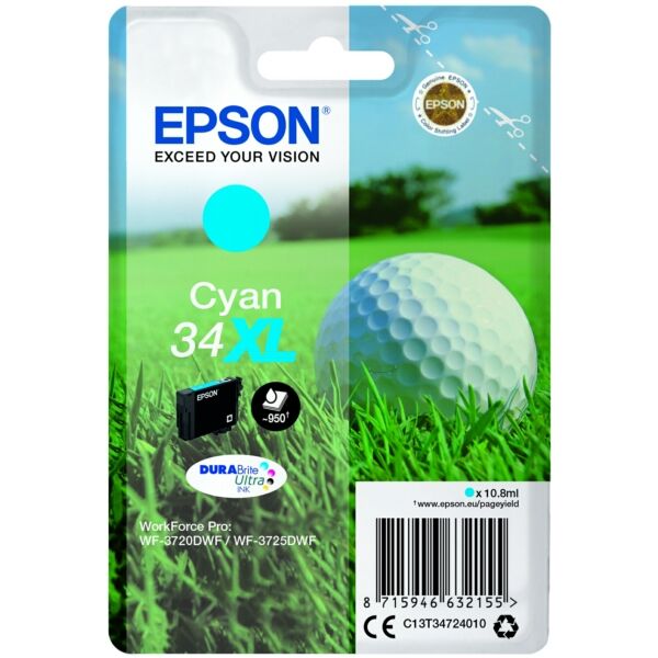 Original Tintenpatrone Epson 34XL Cyan
