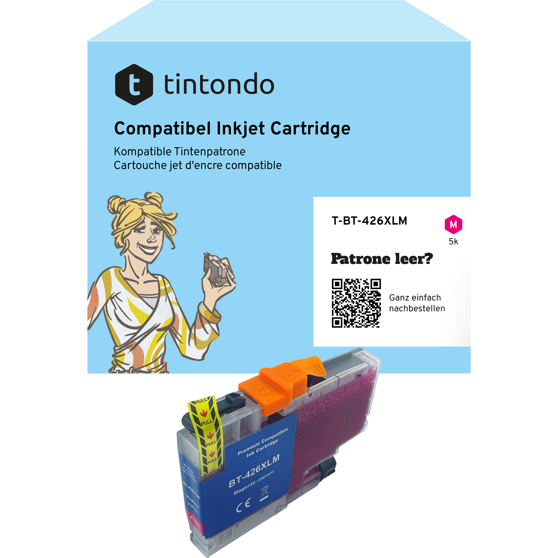 Tintenpatrone, kompatibel zu Brother LC-426XL Magenta ~ 5.000 Seiten – passend für Brother MFC-J4540DW, MFC-J4335DW, MFC-J4340DW