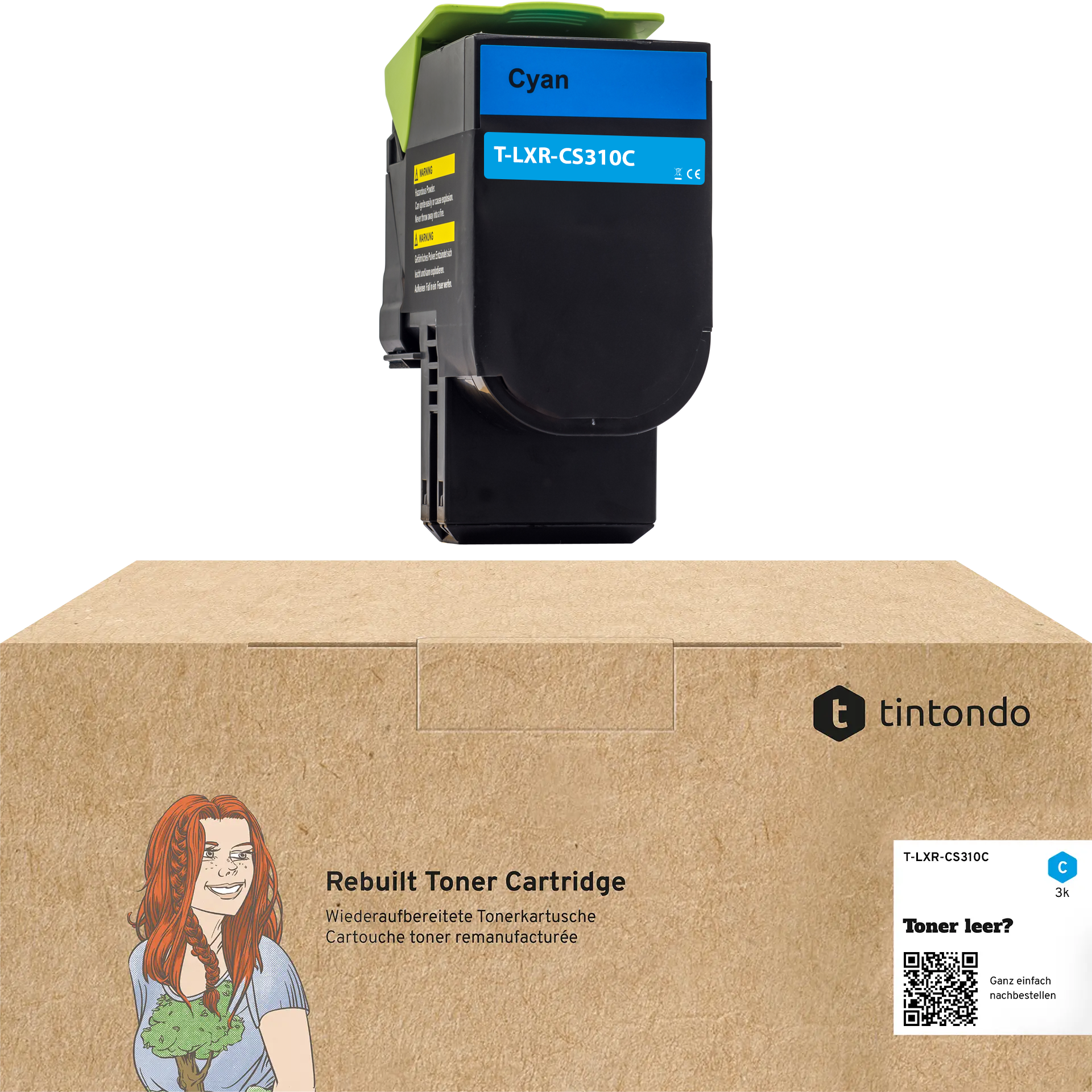 Rebuilt Toner für Lexmark CS310dn CS410dn CS510de 70C2HC0 Cyan